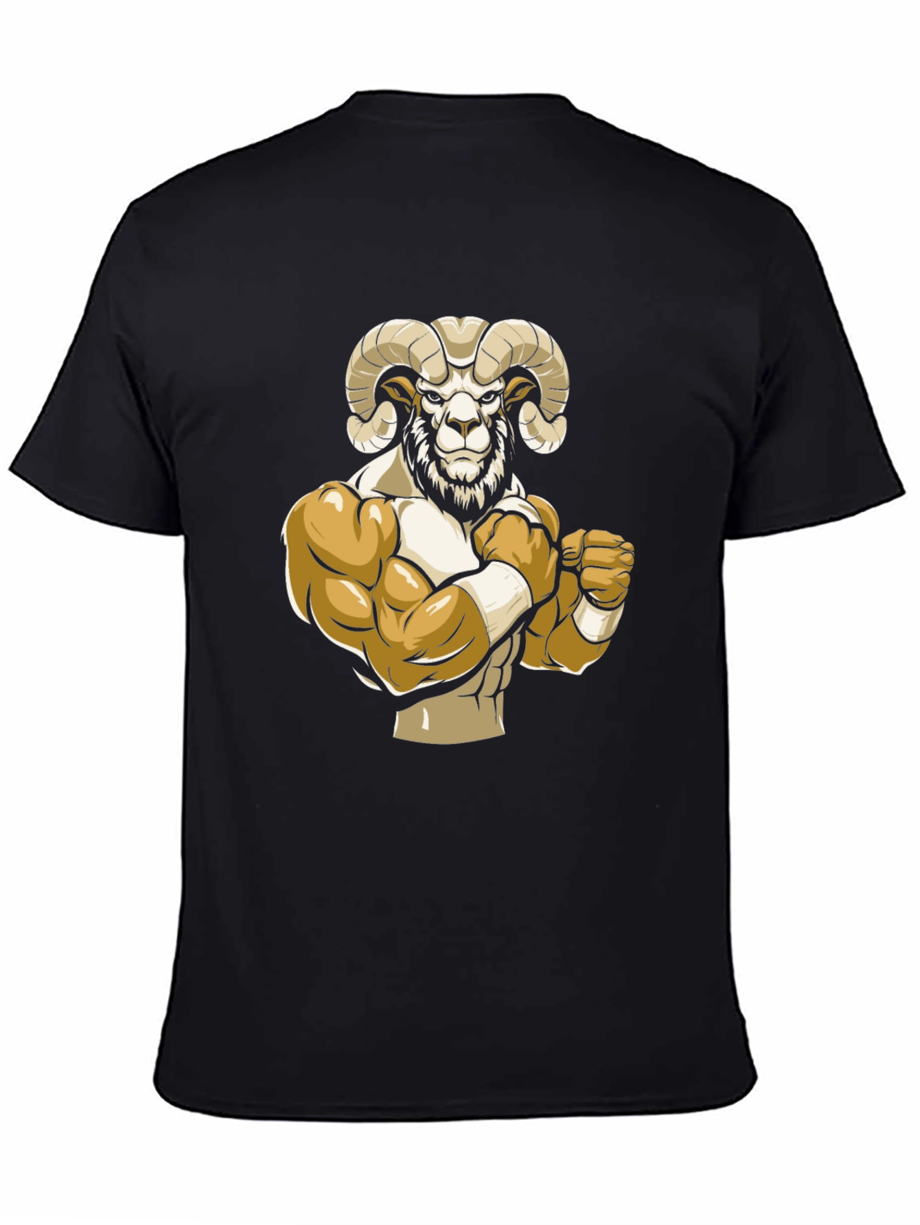 Black T-Shirt with Ram Mascot Graphic