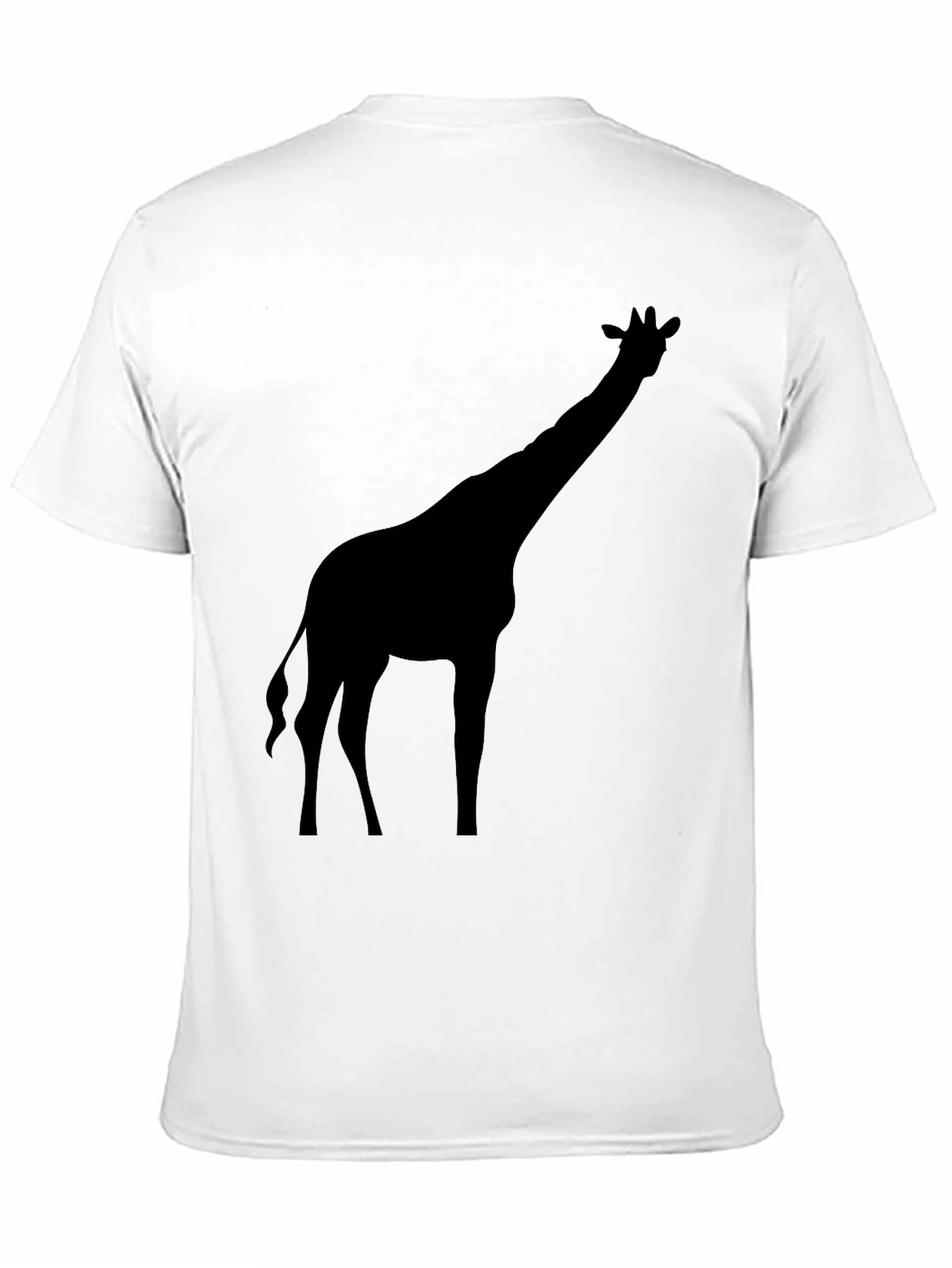 Giraffe Silhouette Graphic Tee - Black Cotton T-Shirt