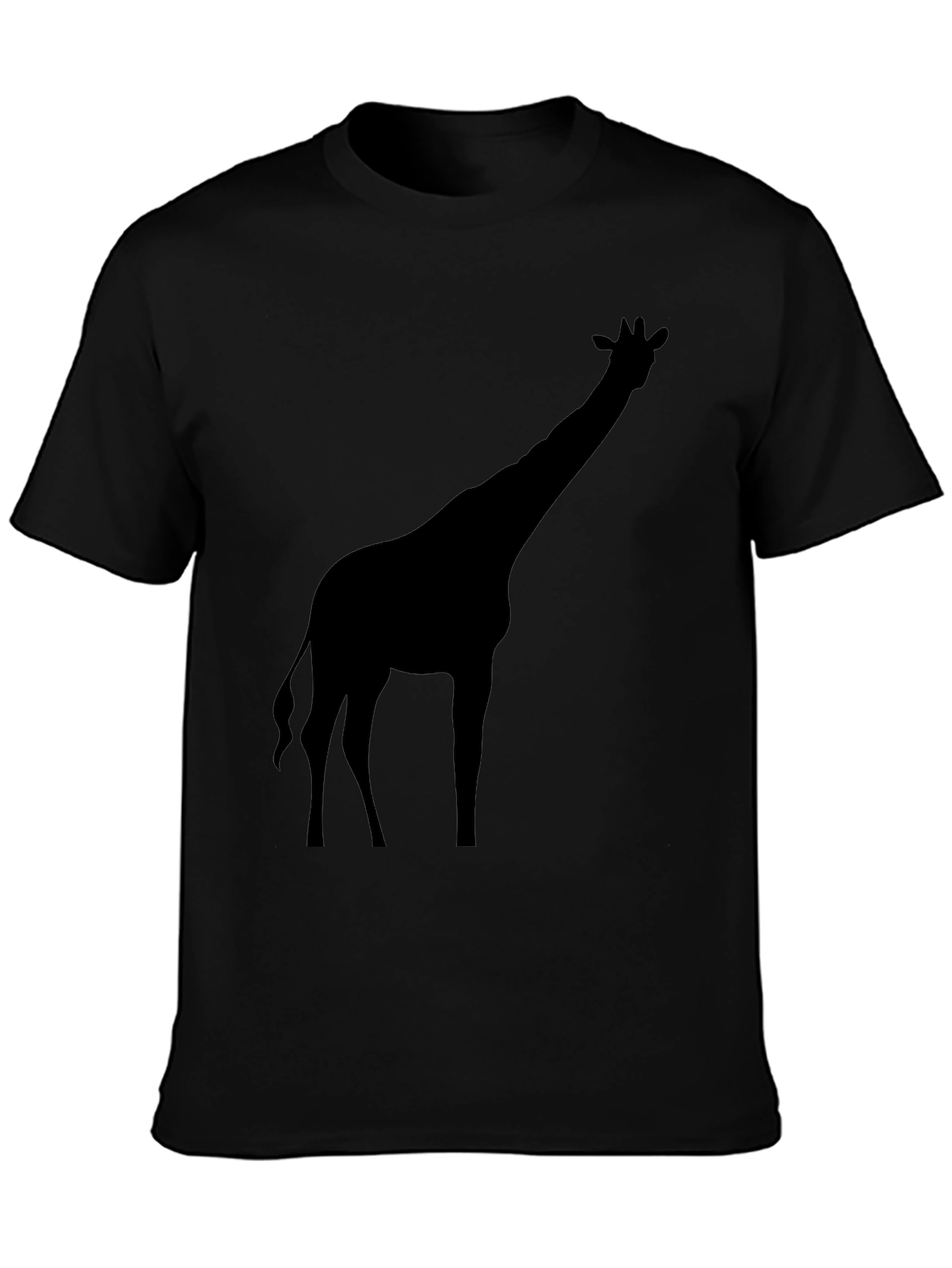 Giraffe Silhouette Graphic Tee - Black Cotton T-Shirt