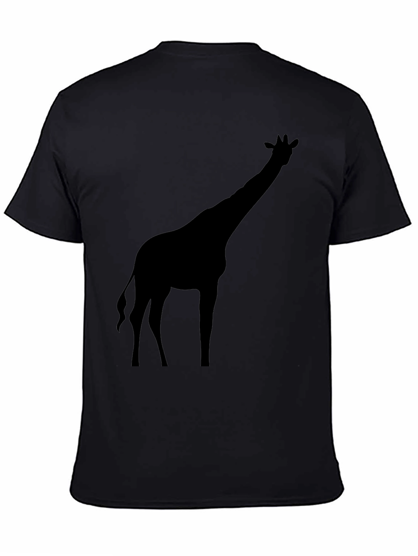 Giraffe Silhouette Graphic Tee - Black Cotton T-Shirt