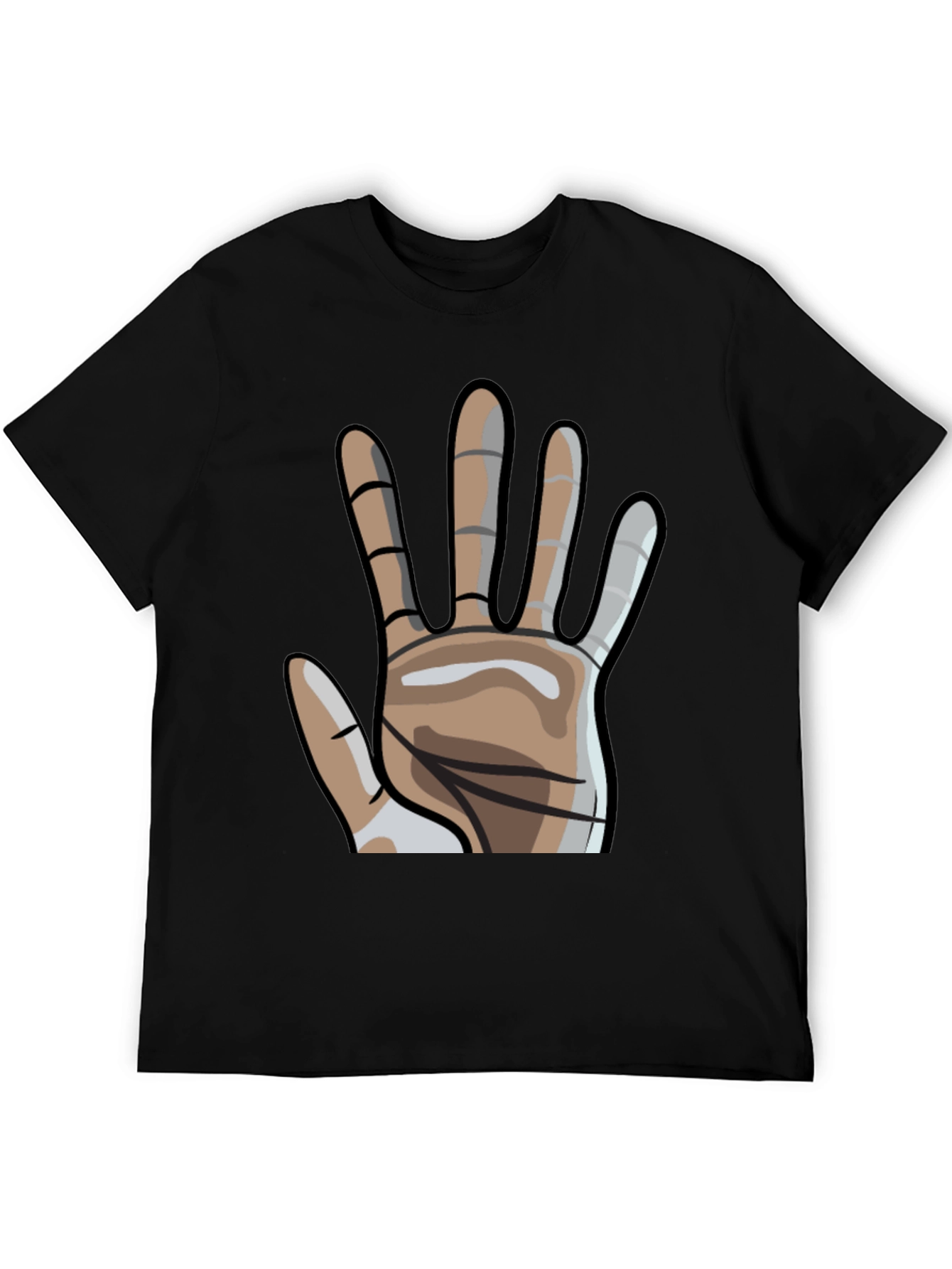 Graphic Hand Print Crew Neck T-Shirt