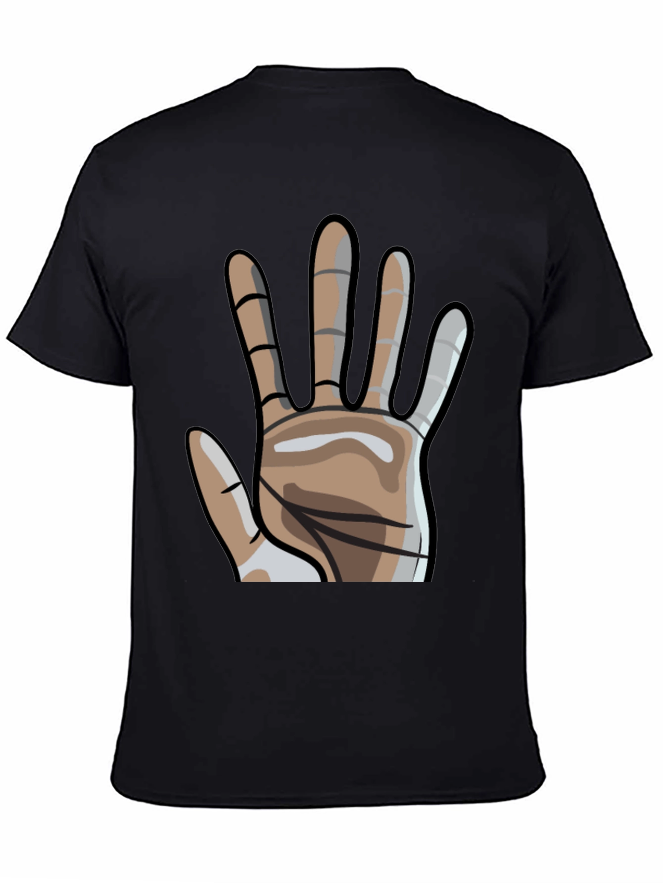Graphic Hand Print Crew Neck T-Shirt