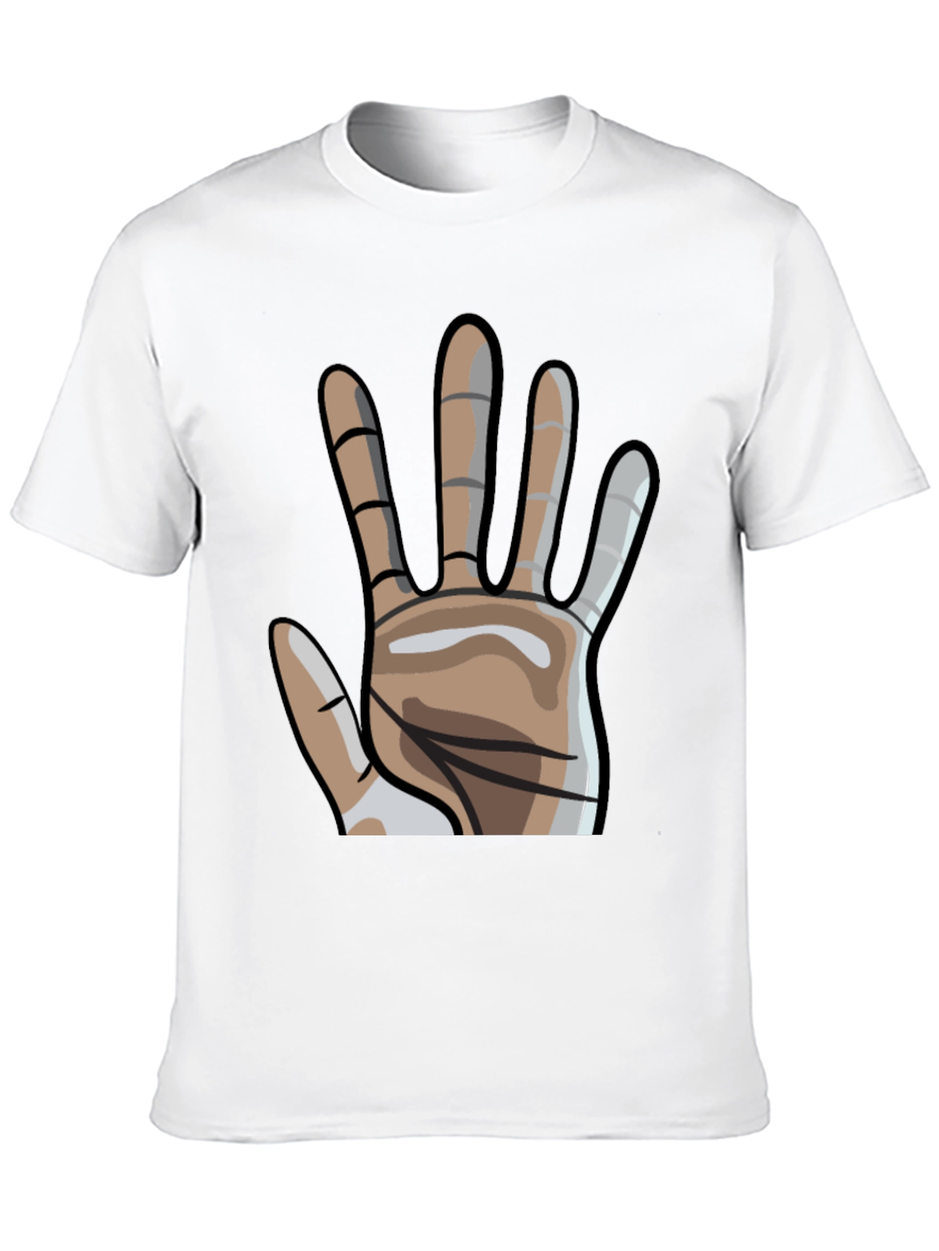 Graphic Hand Print Crew Neck T-Shirt