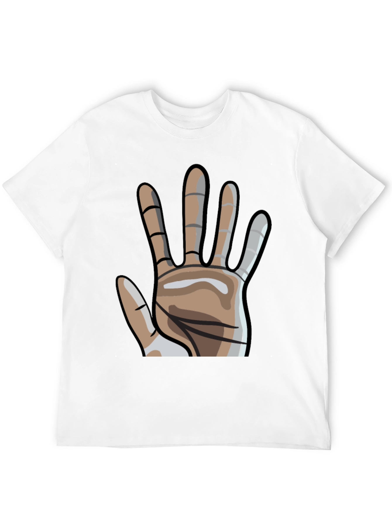 Graphic Hand Print Crew Neck T-Shirt