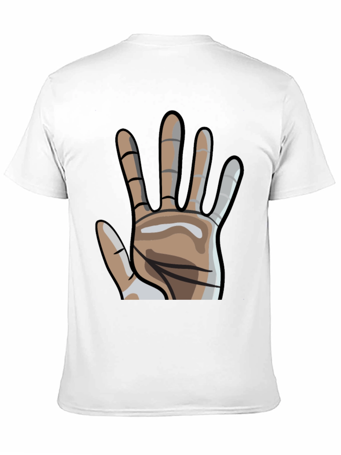 Graphic Hand Print Crew Neck T-Shirt