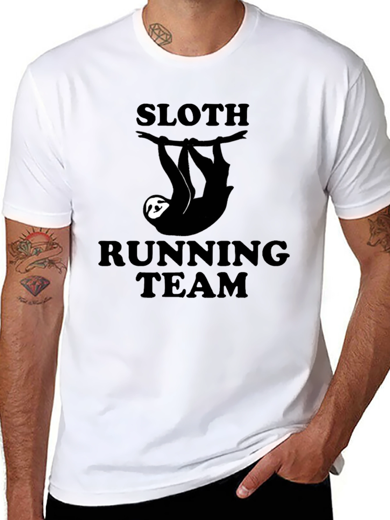 Sloth Running Team Black Graphic T-Shirt