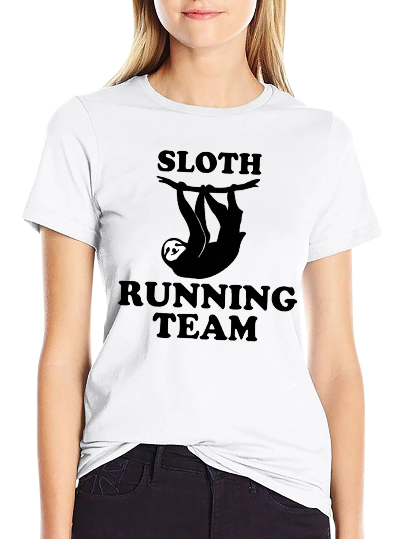 Sloth Running Team Black Graphic T-Shirt