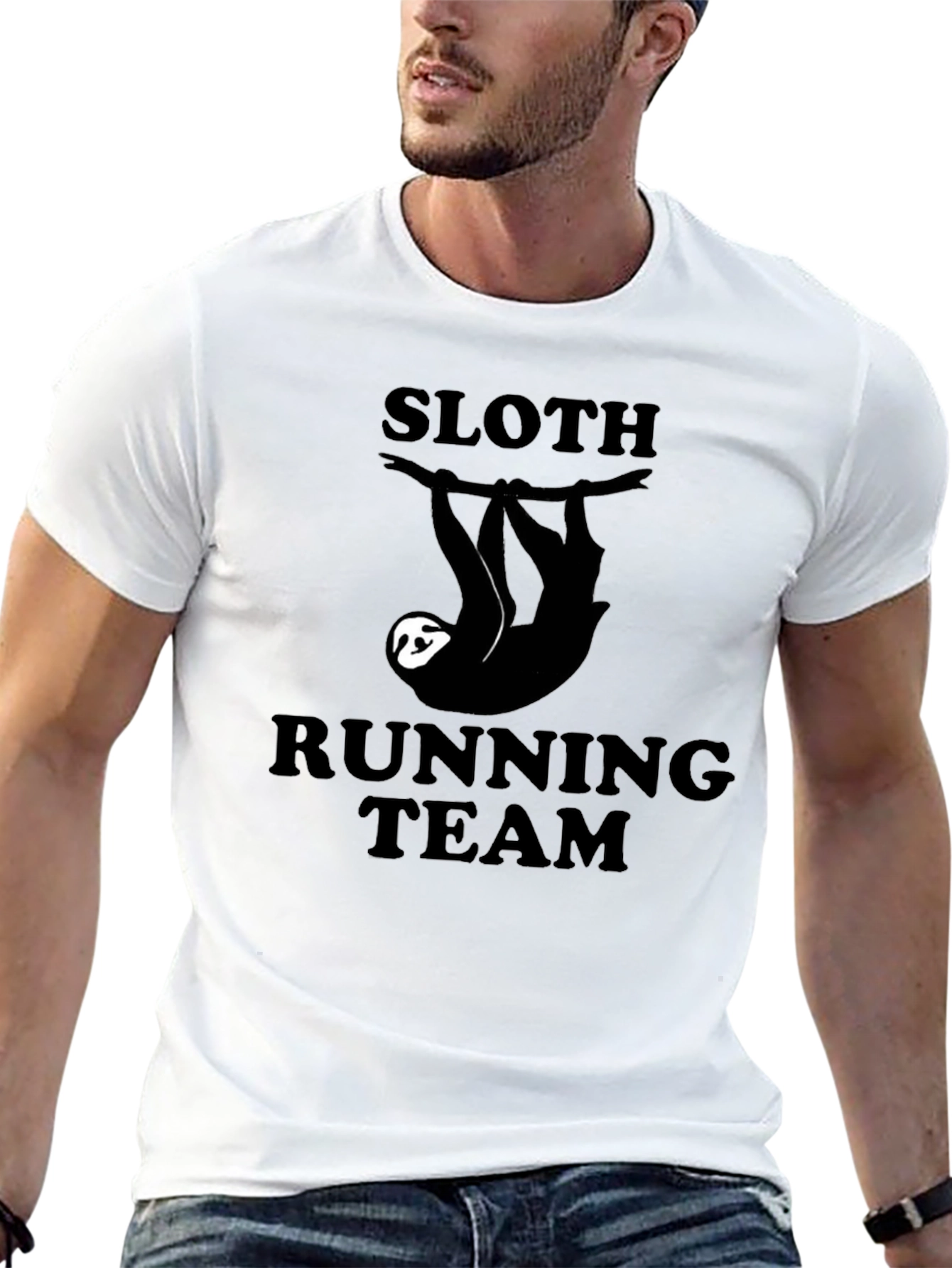 Sloth Running Team Black Graphic T-Shirt