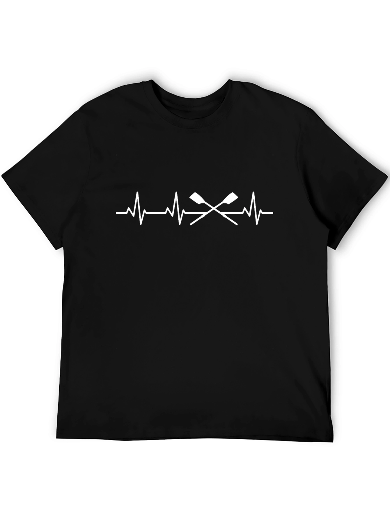 Rowing Heartbeat T-Shirt - Black