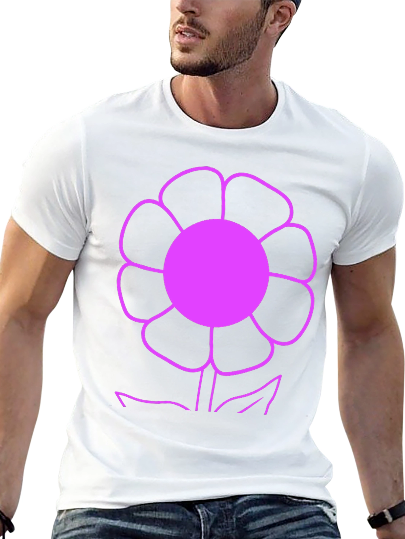 Vibrant Flower Graphic Tee - Black