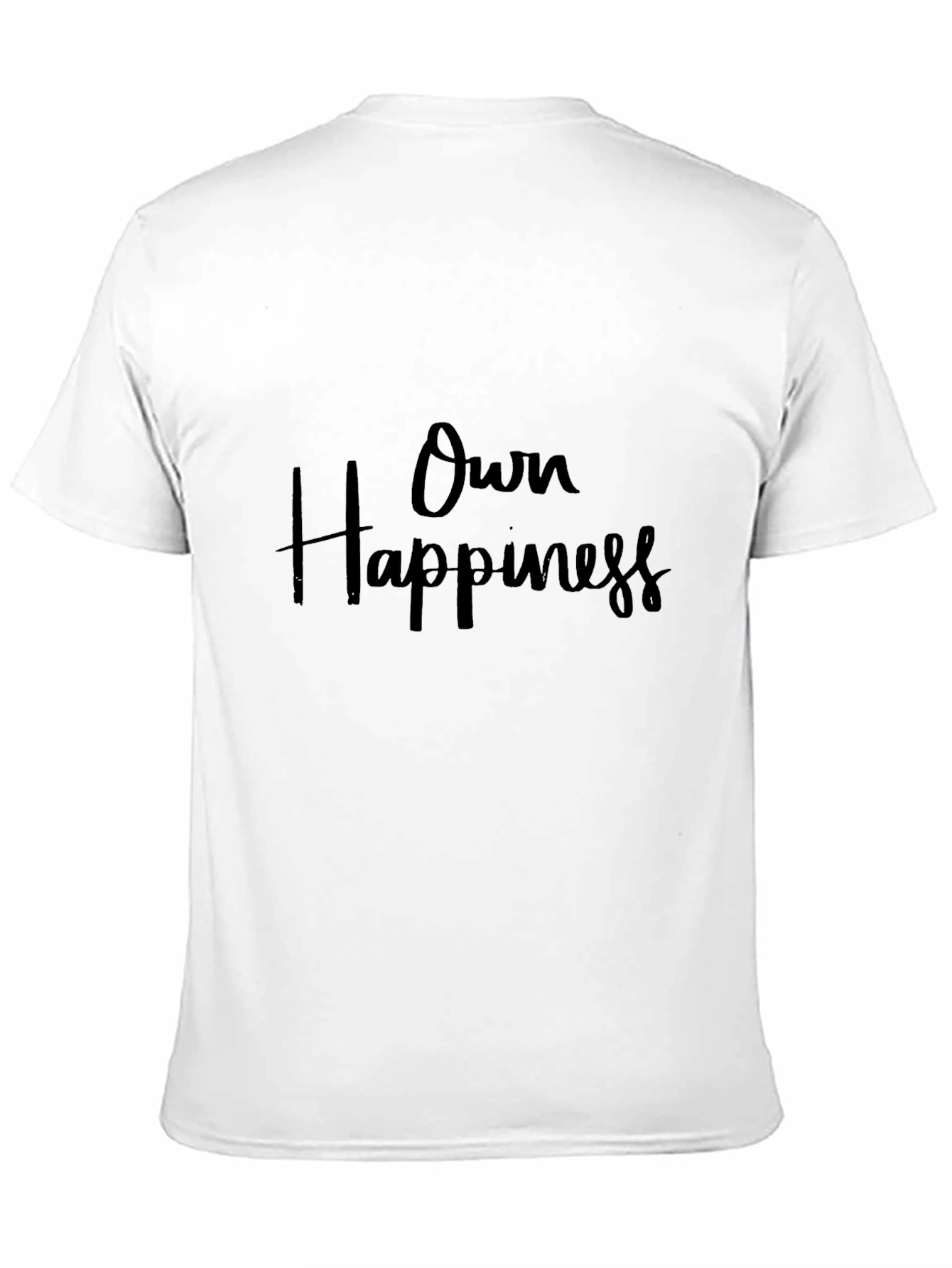 Own Happiness Black Cotton Graphic Tee