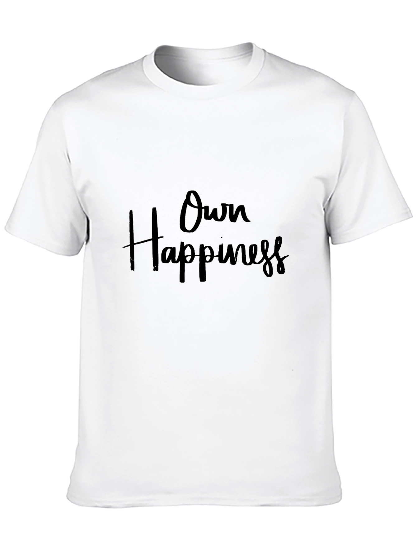 Own Happiness Black Cotton Graphic Tee