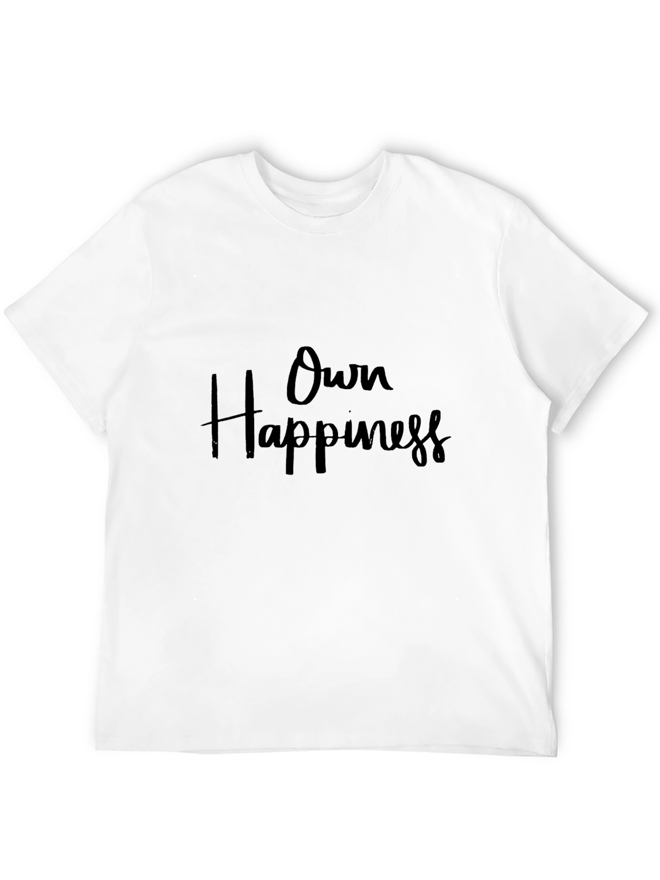 Own Happiness Black Cotton Graphic Tee