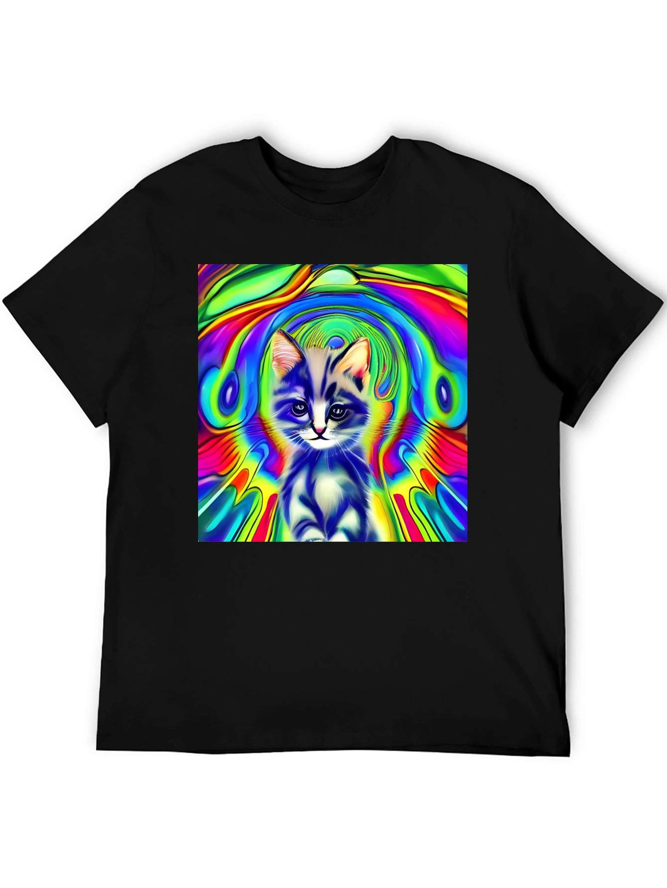 Psychedelic Kitten Graphic Tee