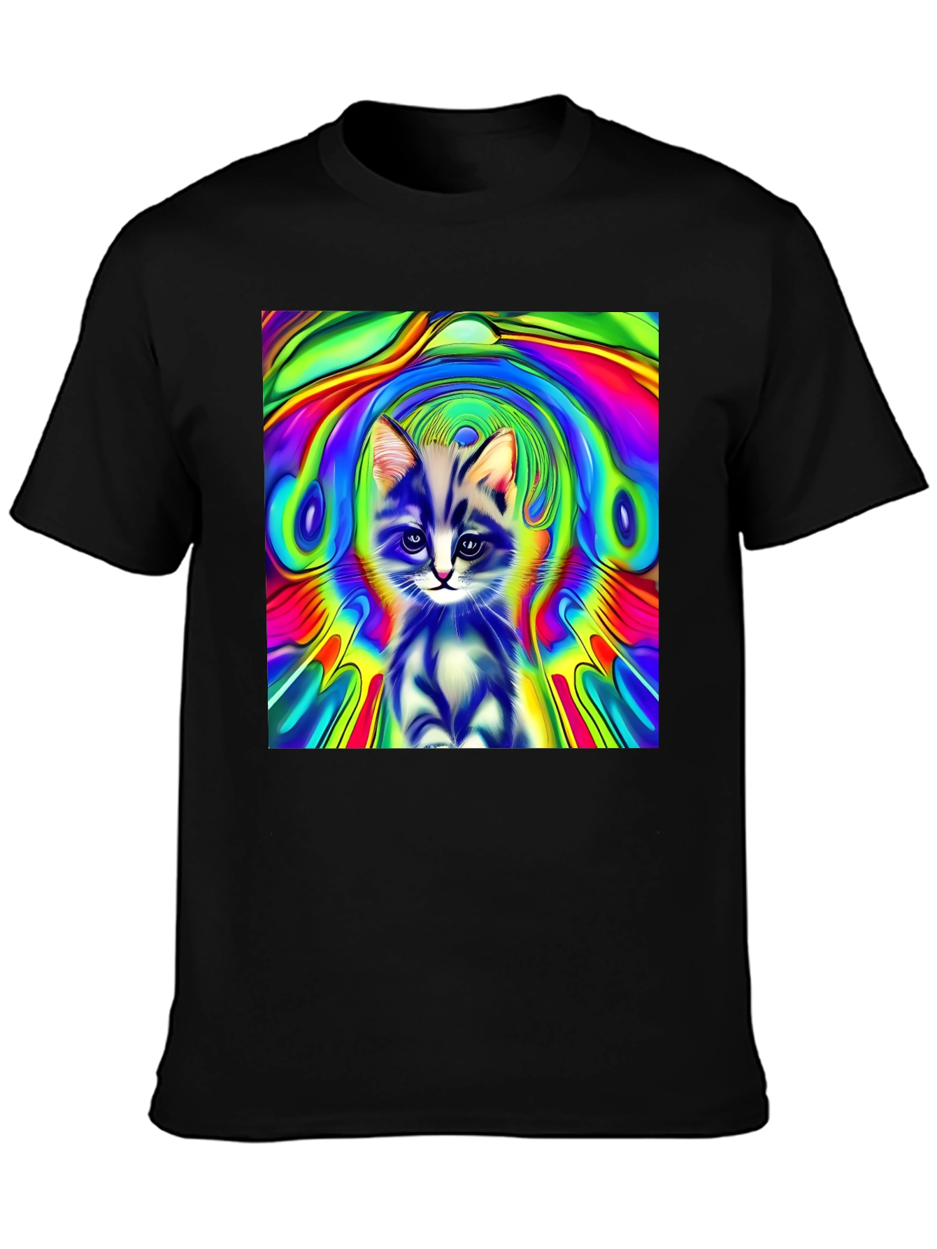 Psychedelic Kitten Graphic Tee