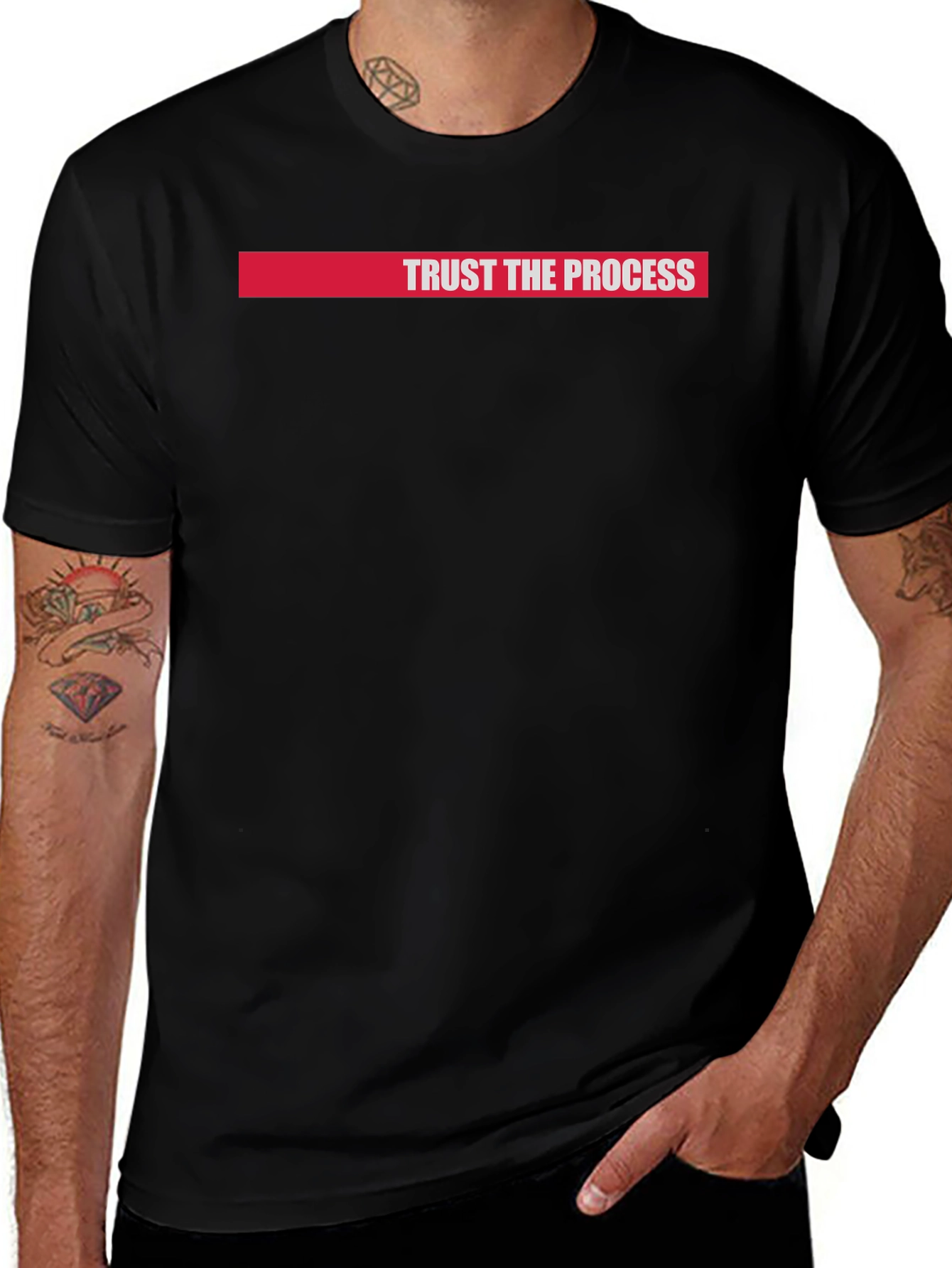 Trust the Process Graphic Tee - Black Cotton T-Shirt