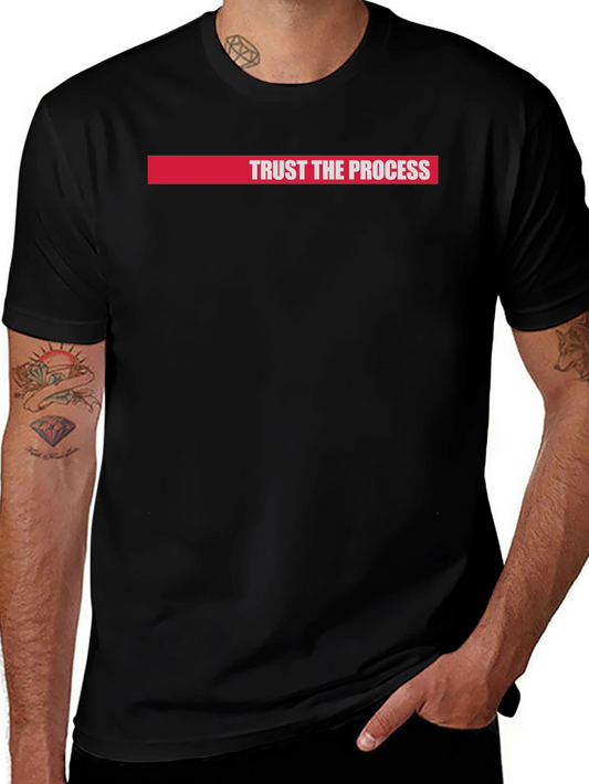 Trust the Process Graphic Tee - Black Cotton T-Shirt