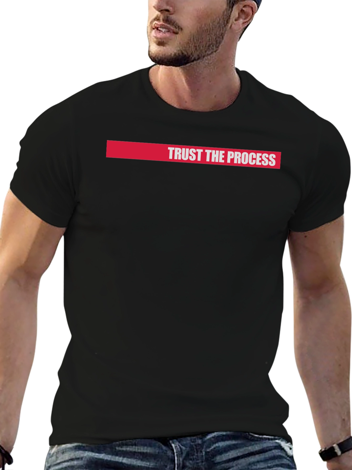 Trust the Process Graphic Tee - Black Cotton T-Shirt