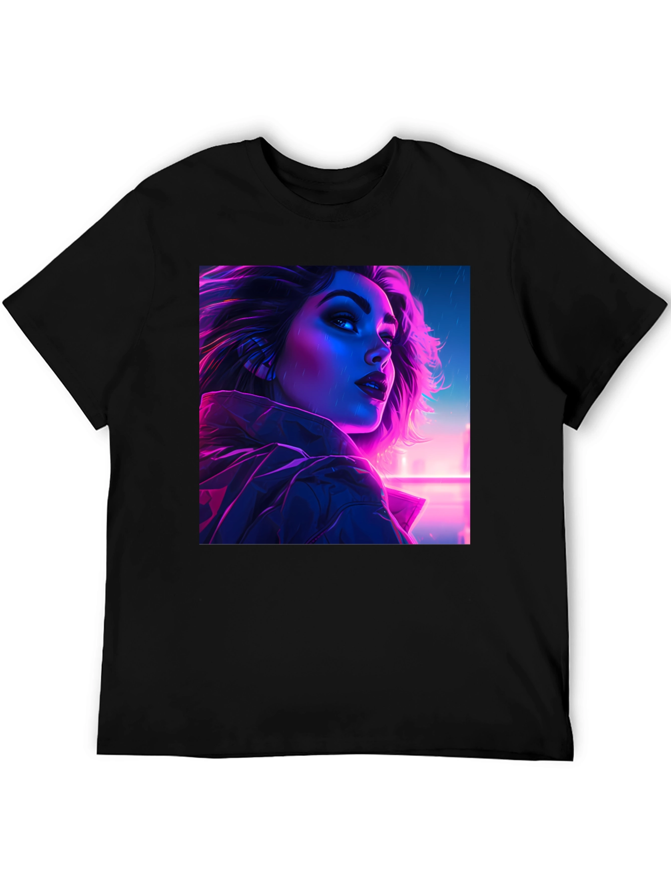Cyberpunk Woman Portrait Graphic Tee
