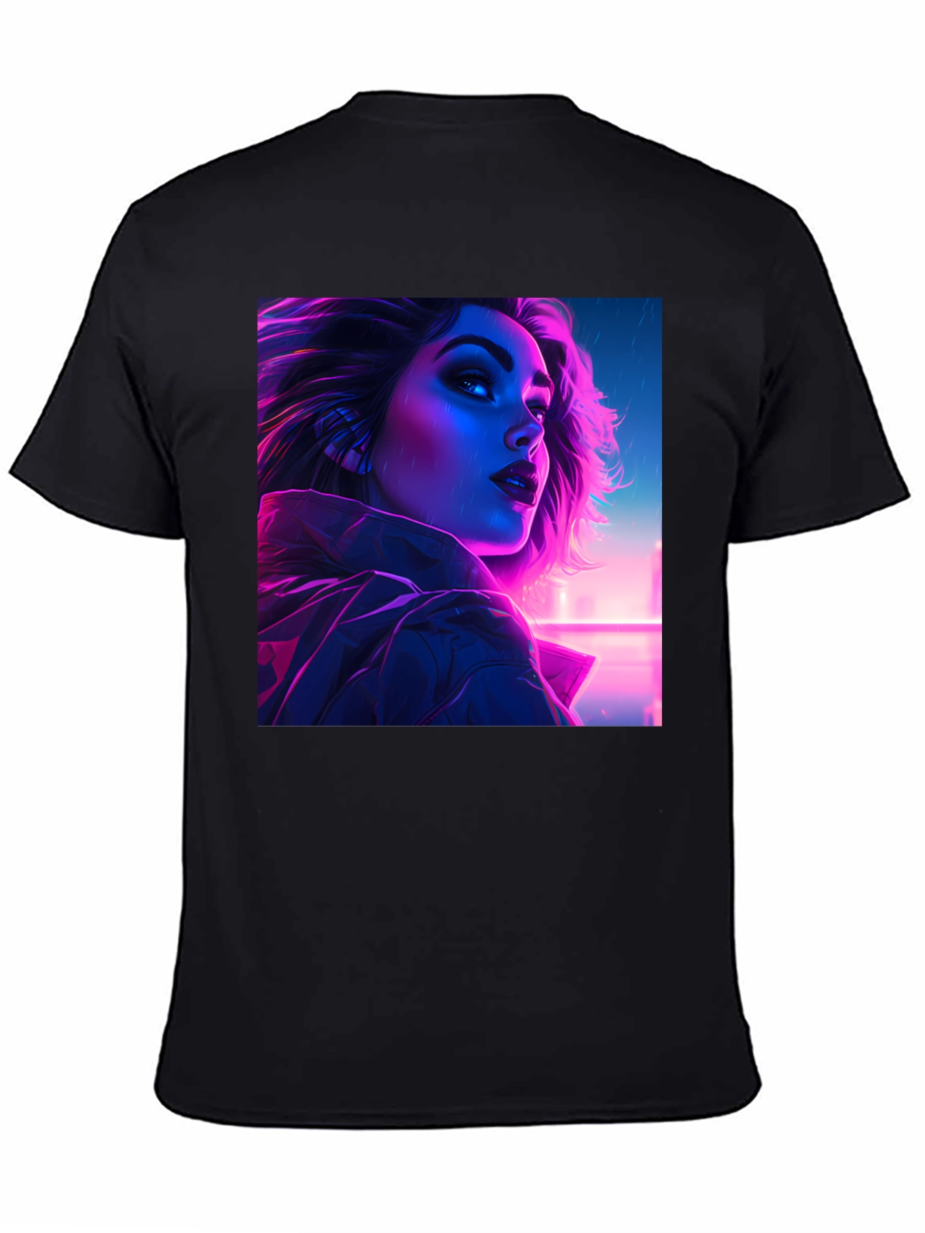 Cyberpunk Woman Portrait Graphic Tee