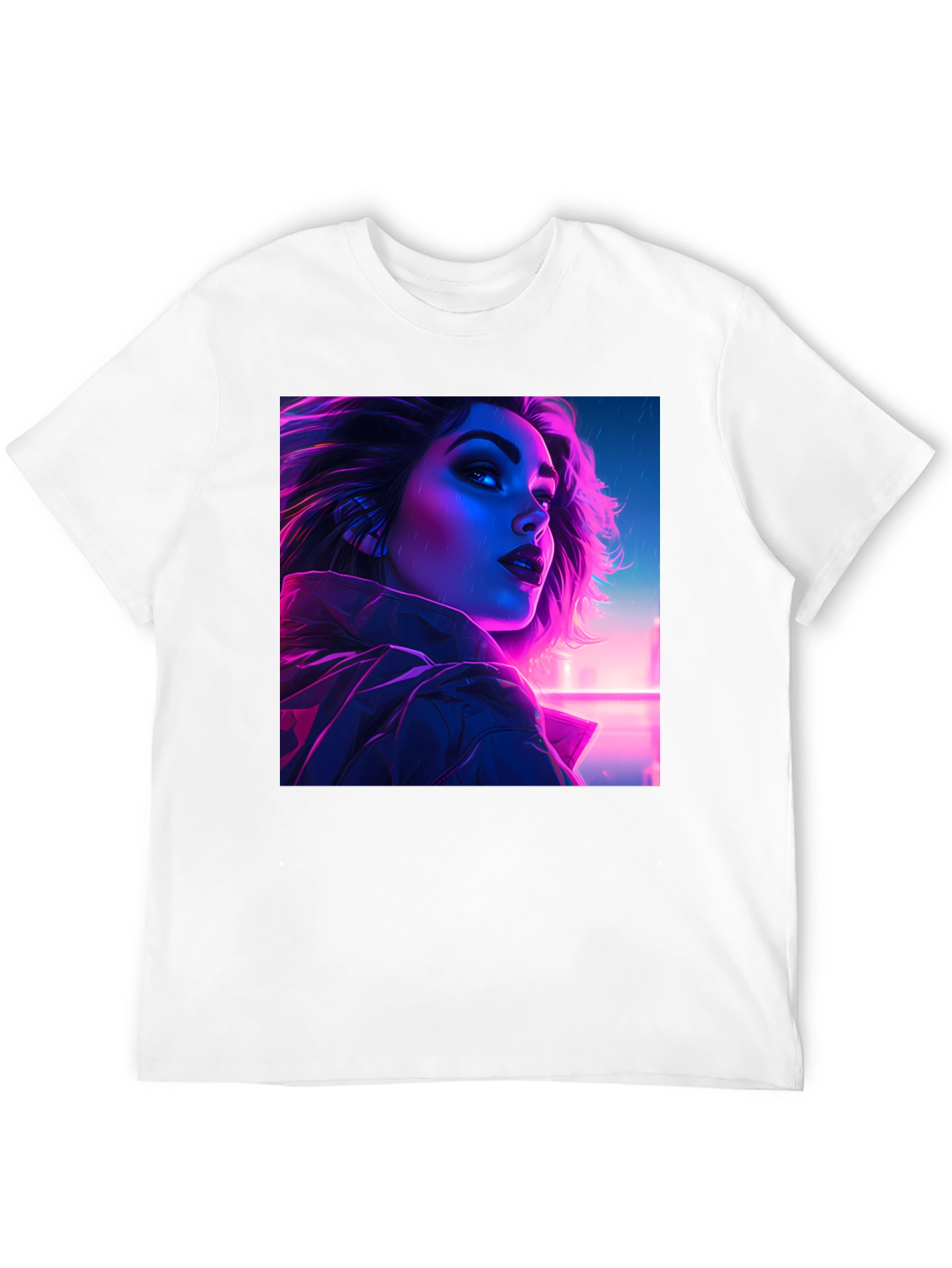 Cyberpunk Woman Portrait Graphic Tee