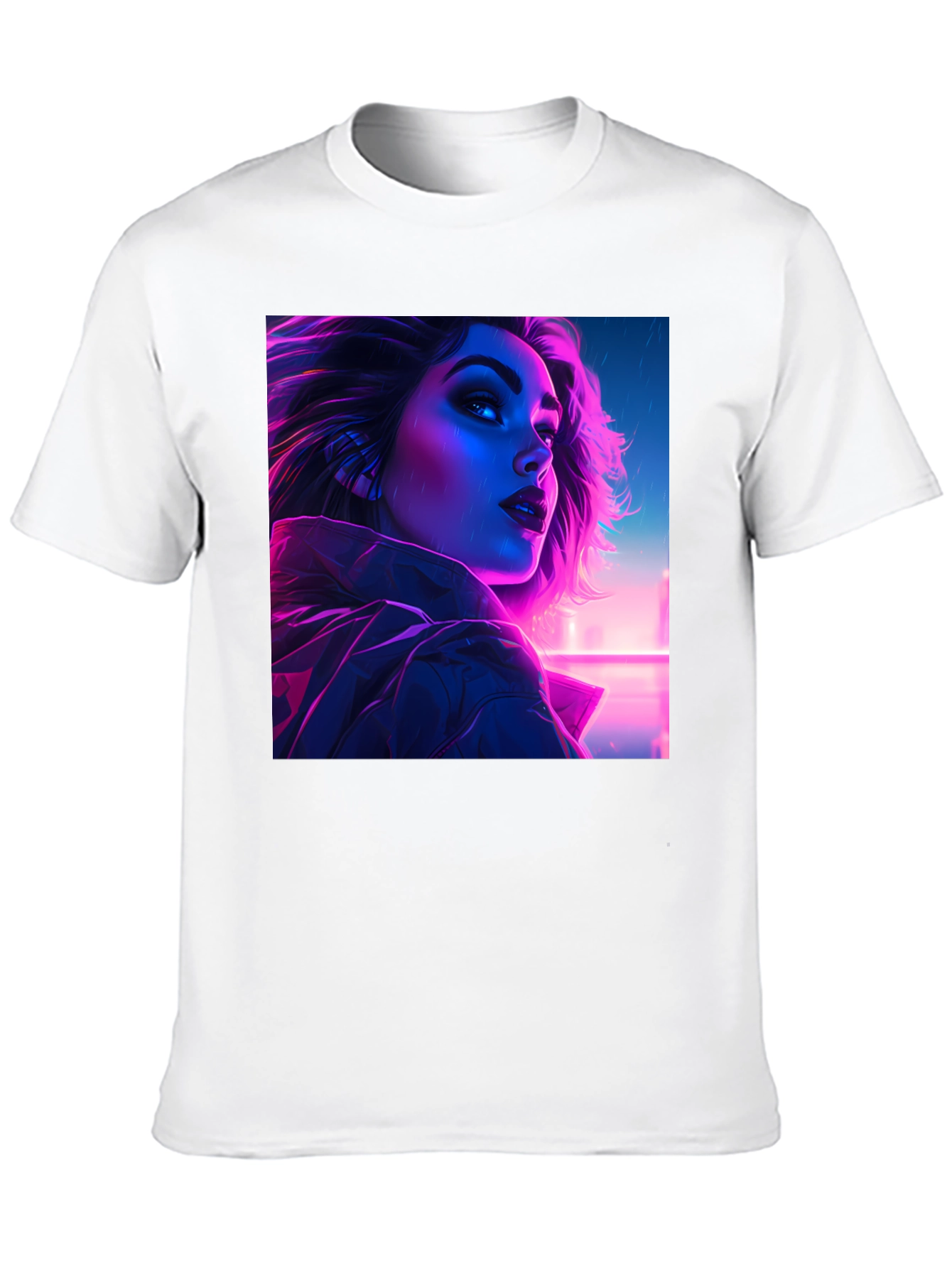 Cyberpunk Woman Portrait Graphic Tee