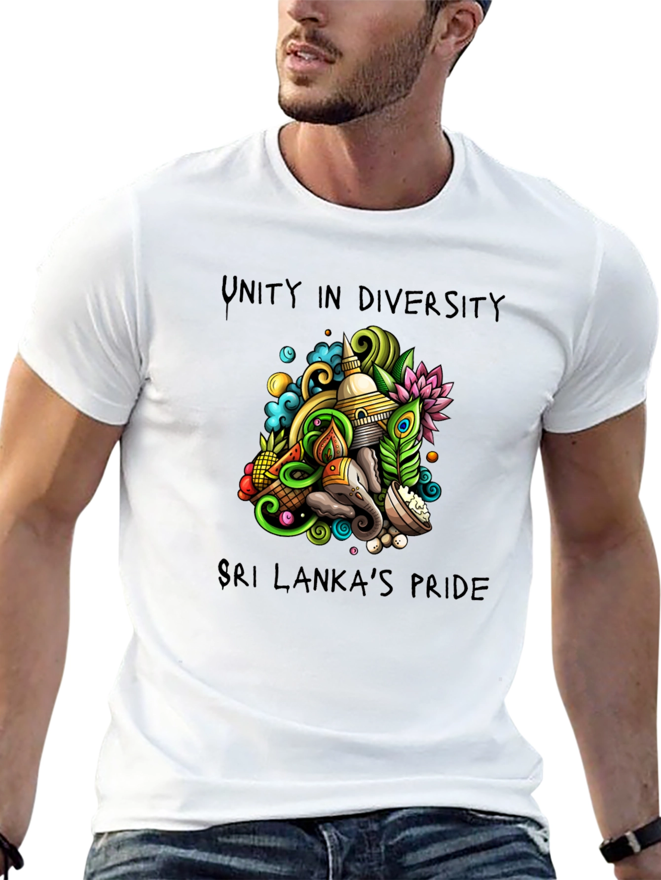 Unity in Diversity Sri Lanka Pride Black T-Shirt