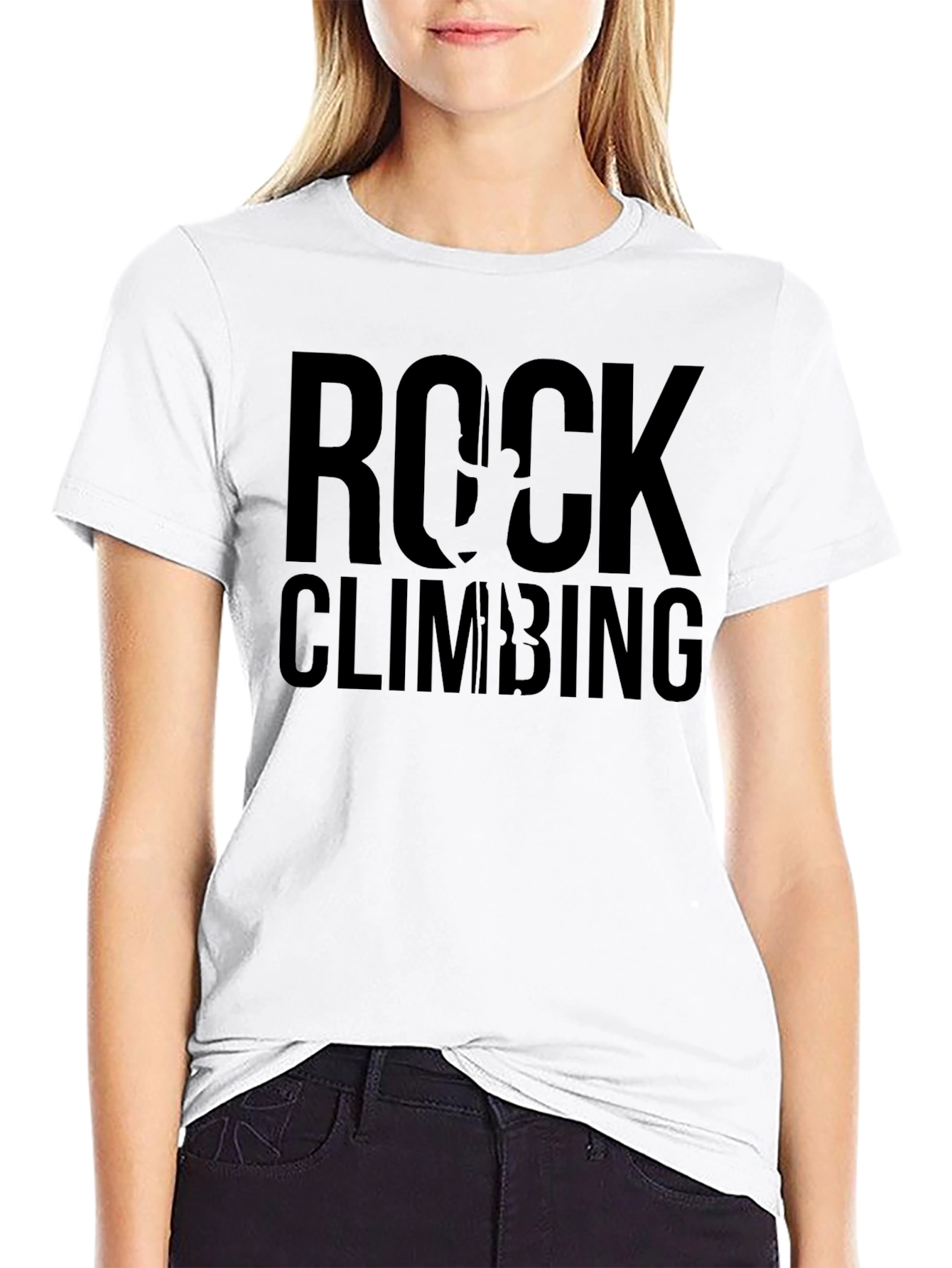 Rock Climbing Graphic Tee - Black Cotton T-Shirt