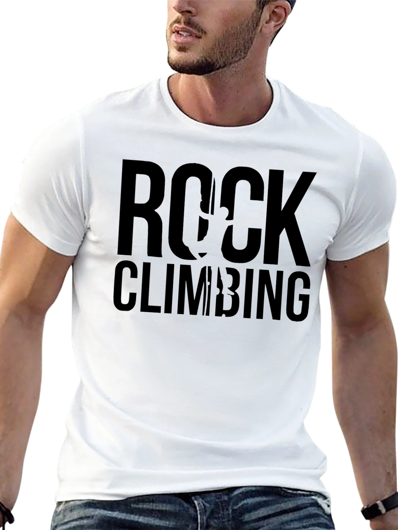 Rock Climbing Graphic Tee - Black Cotton T-Shirt
