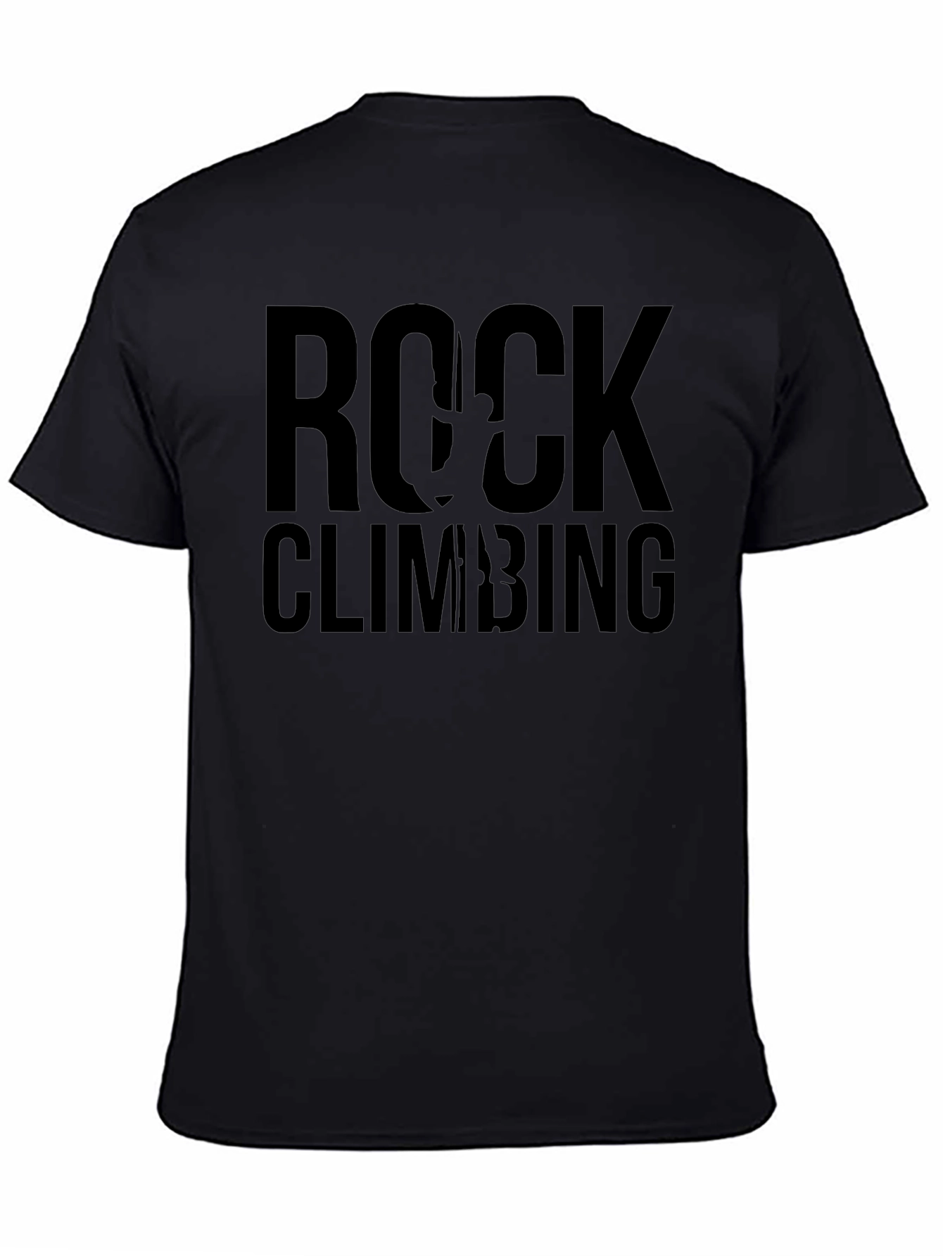 Rock Climbing Graphic Tee - Black Cotton T-Shirt