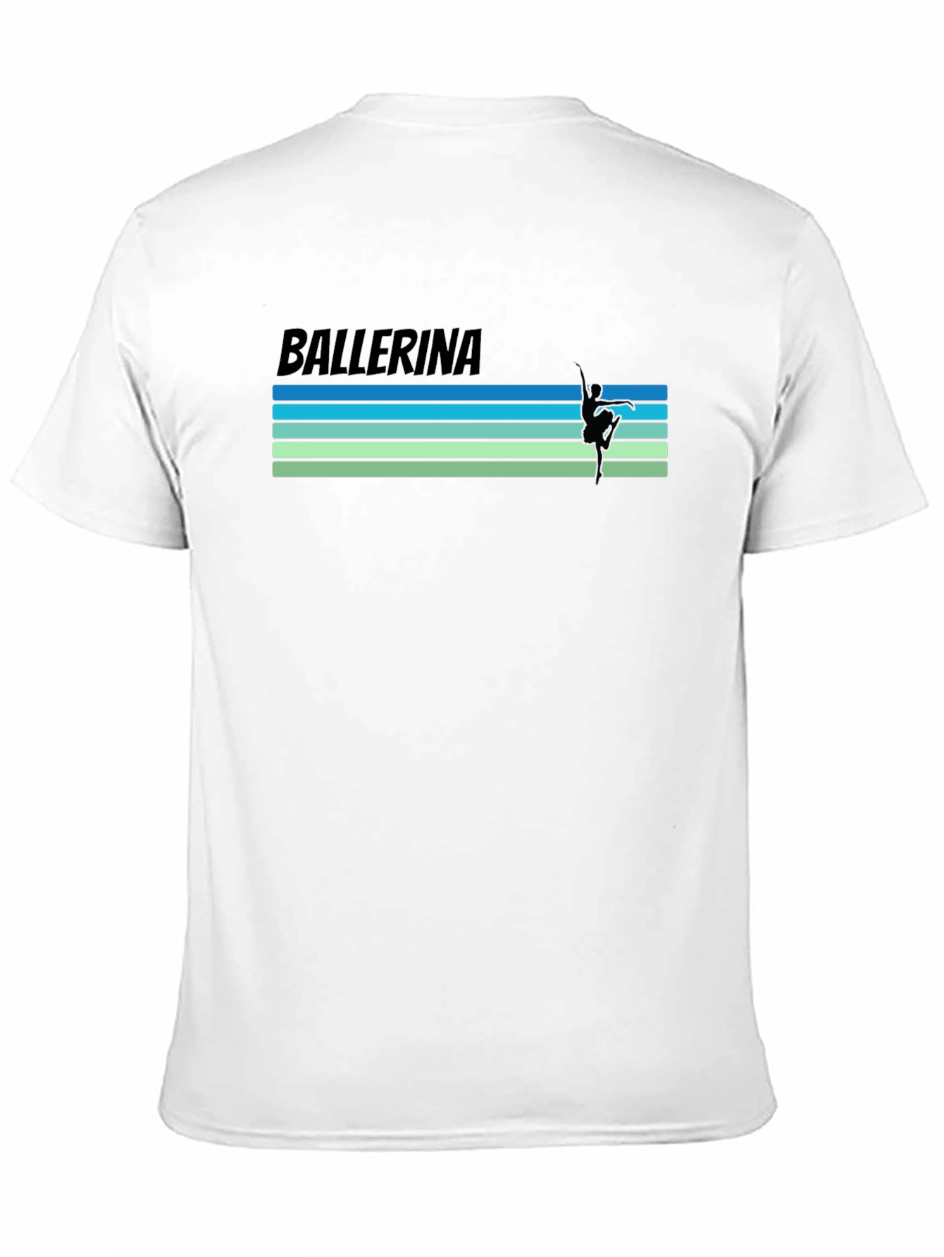 Ballerina Graphic T-Shirt - Retro Stripe Design