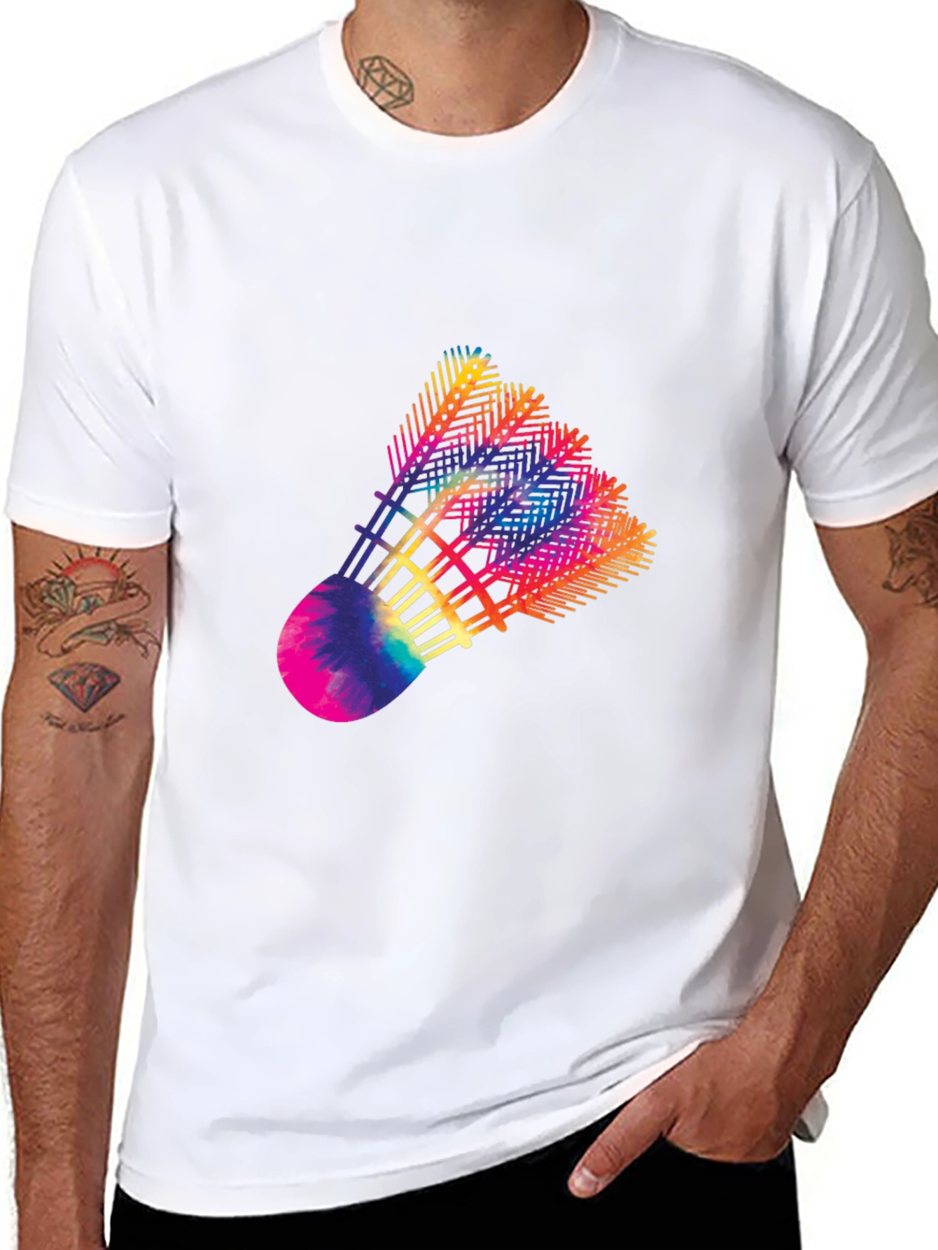 Rainbow Shuttlecock Graphic Tee