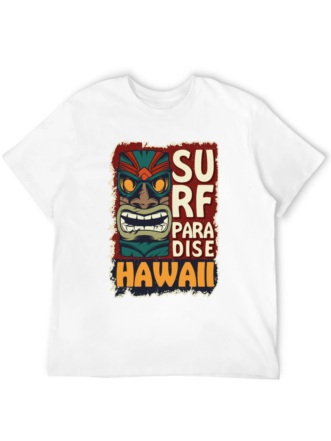 Surf Paradise Hawaii Tee - Unique Tiki Design
