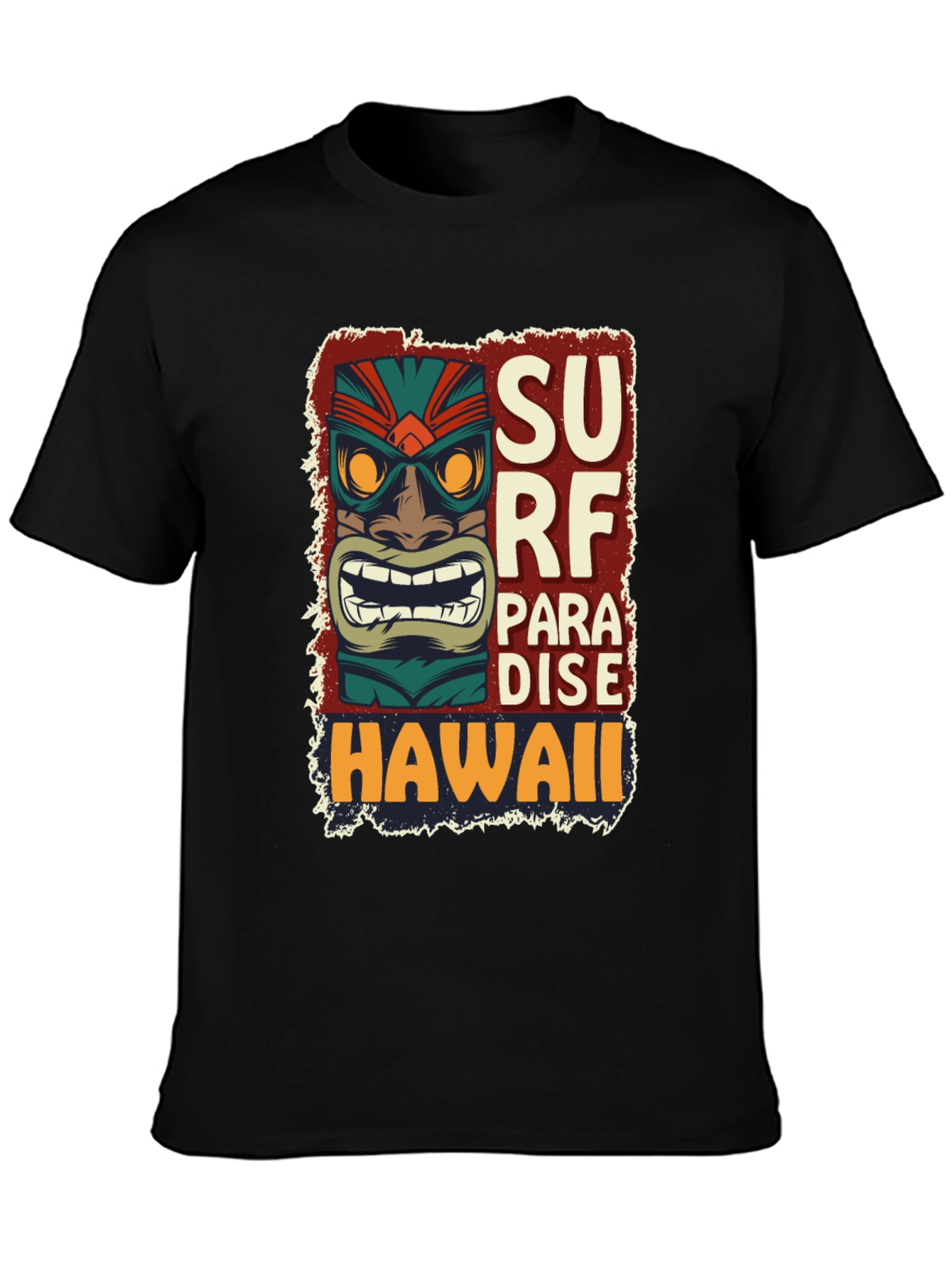 Surf Paradise Hawaii Tee - Unique Tiki Design