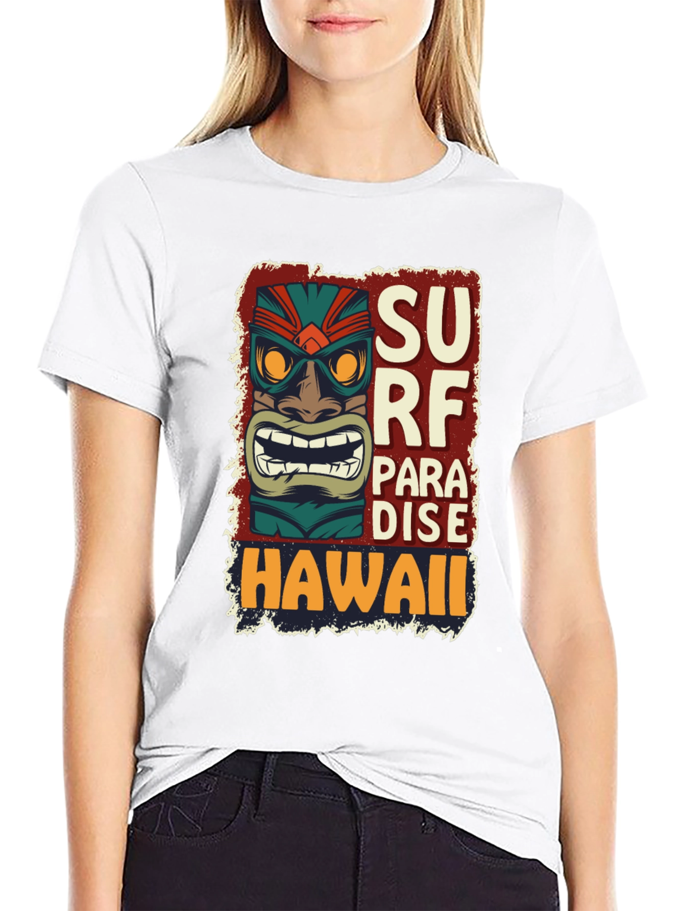 Surf Paradise Hawaii Tee - Unique Tiki Design