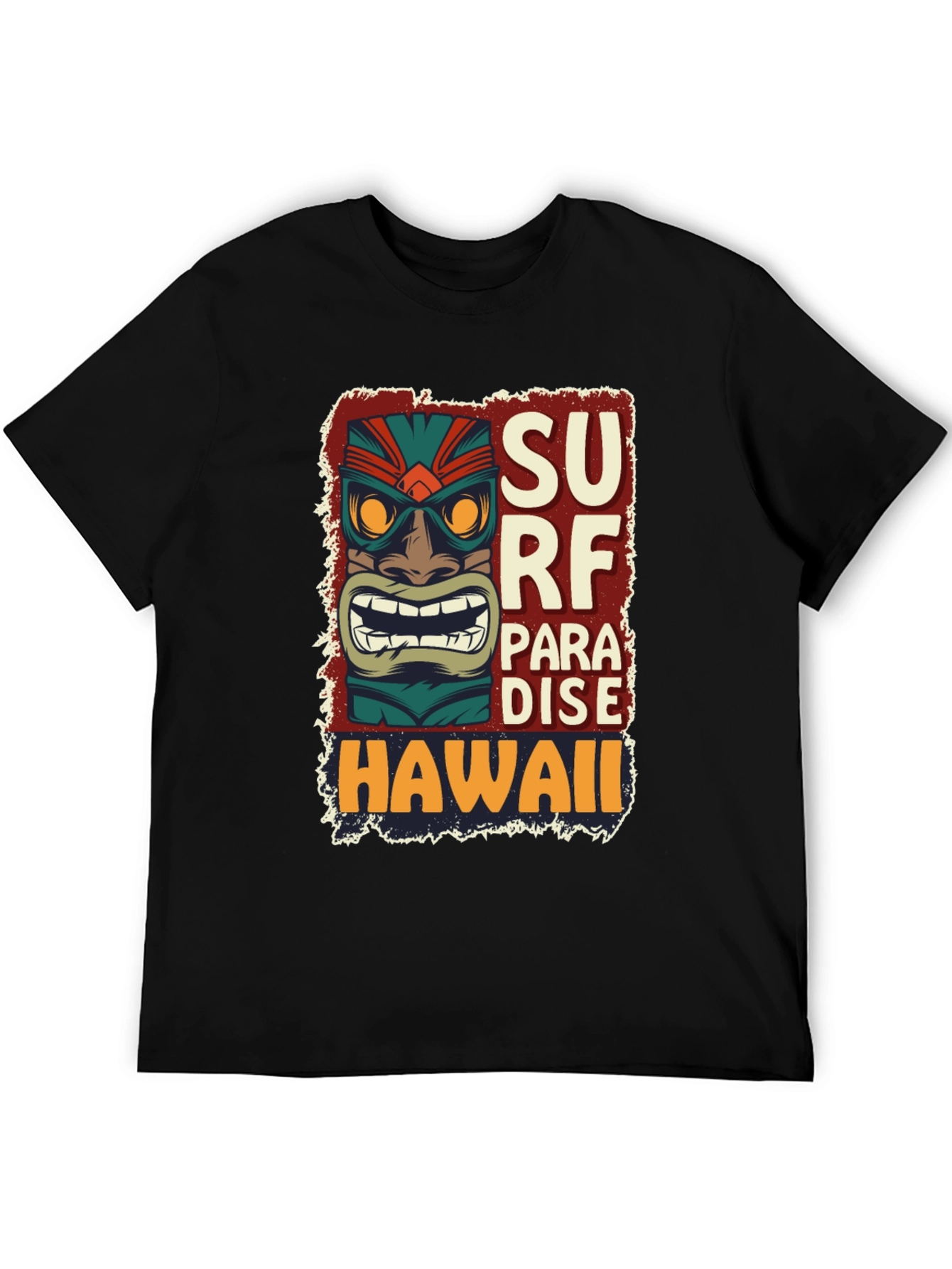 Surf Paradise Hawaii Tee - Unique Tiki Design