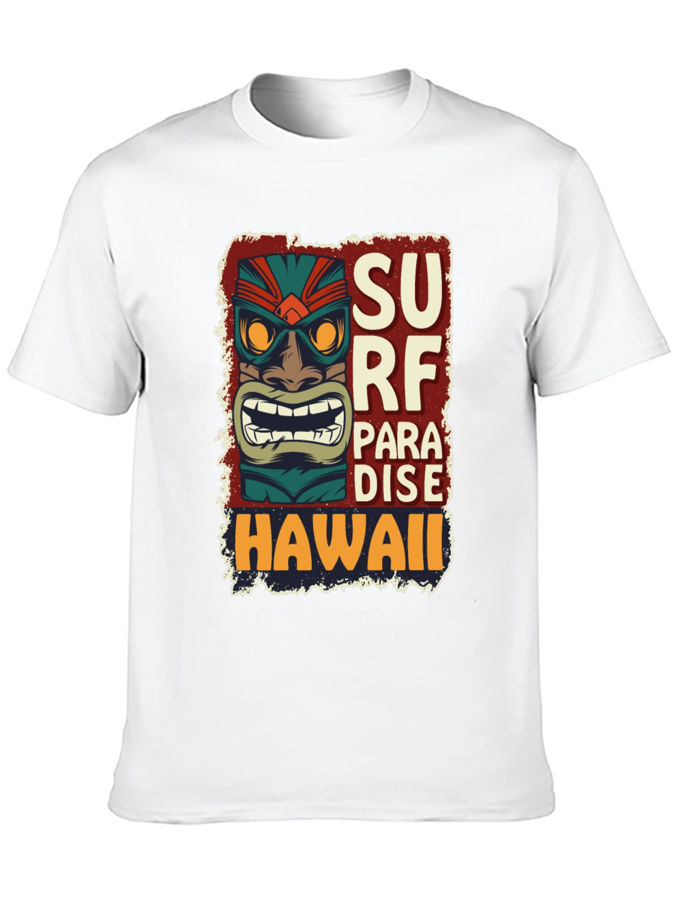 Surf Paradise Hawaii Tee - Unique Tiki Design