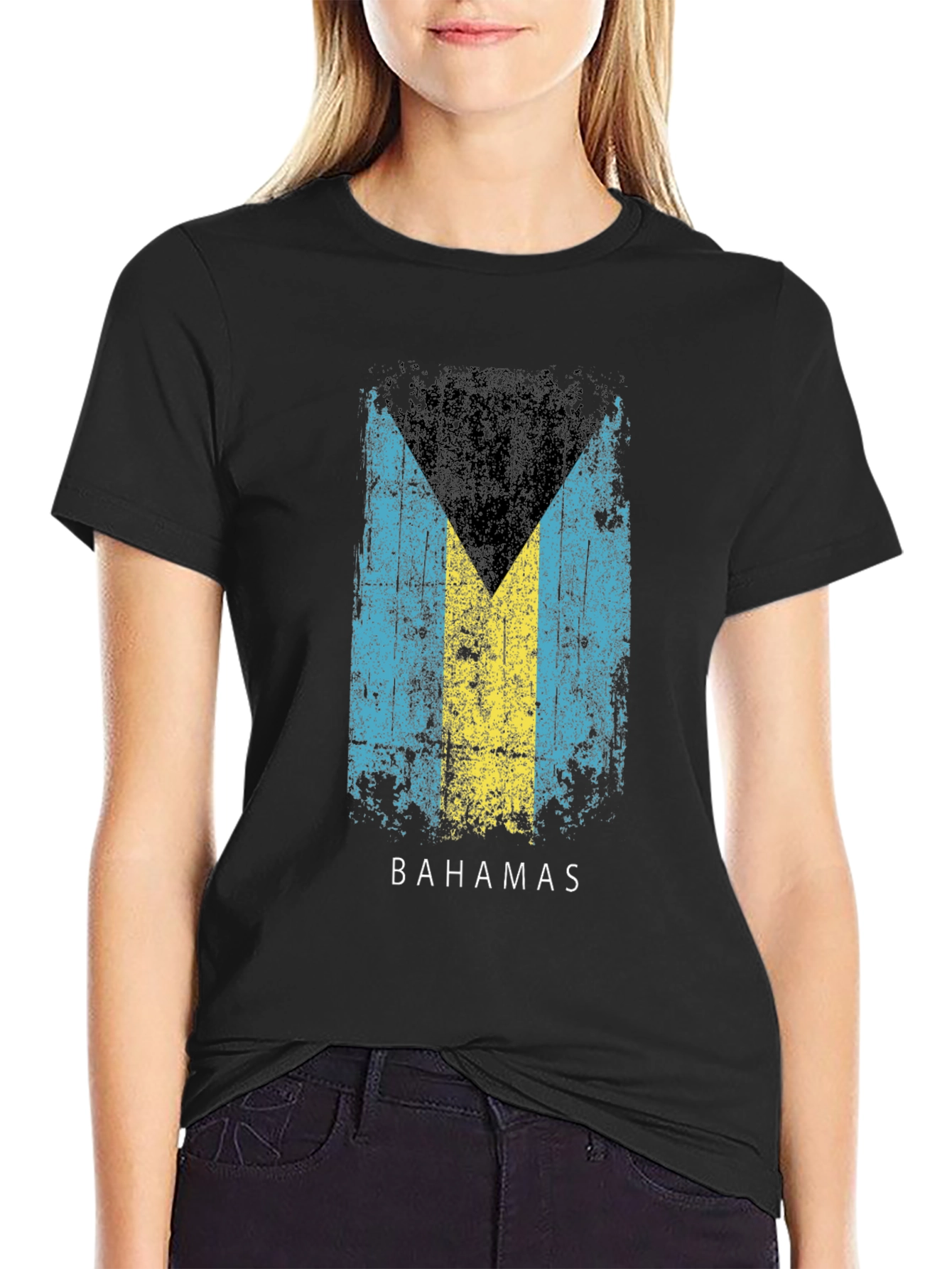 Bahamas Flag T-Shirt - Distressed Print
