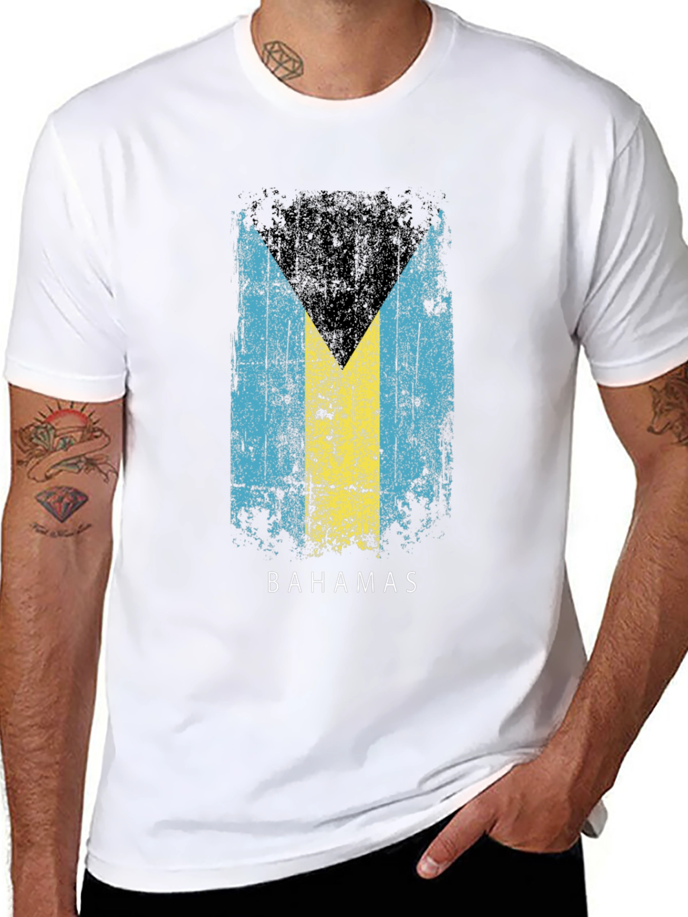 Bahamas Flag T-Shirt - Distressed Print