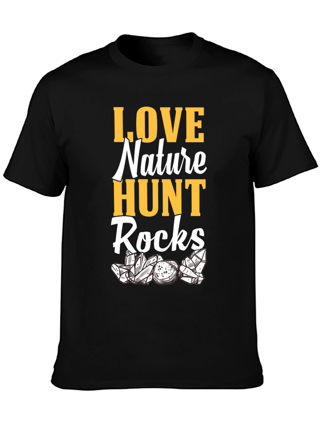 Nature Lovers Graphic T-Shirt: Hunt Rocks Design