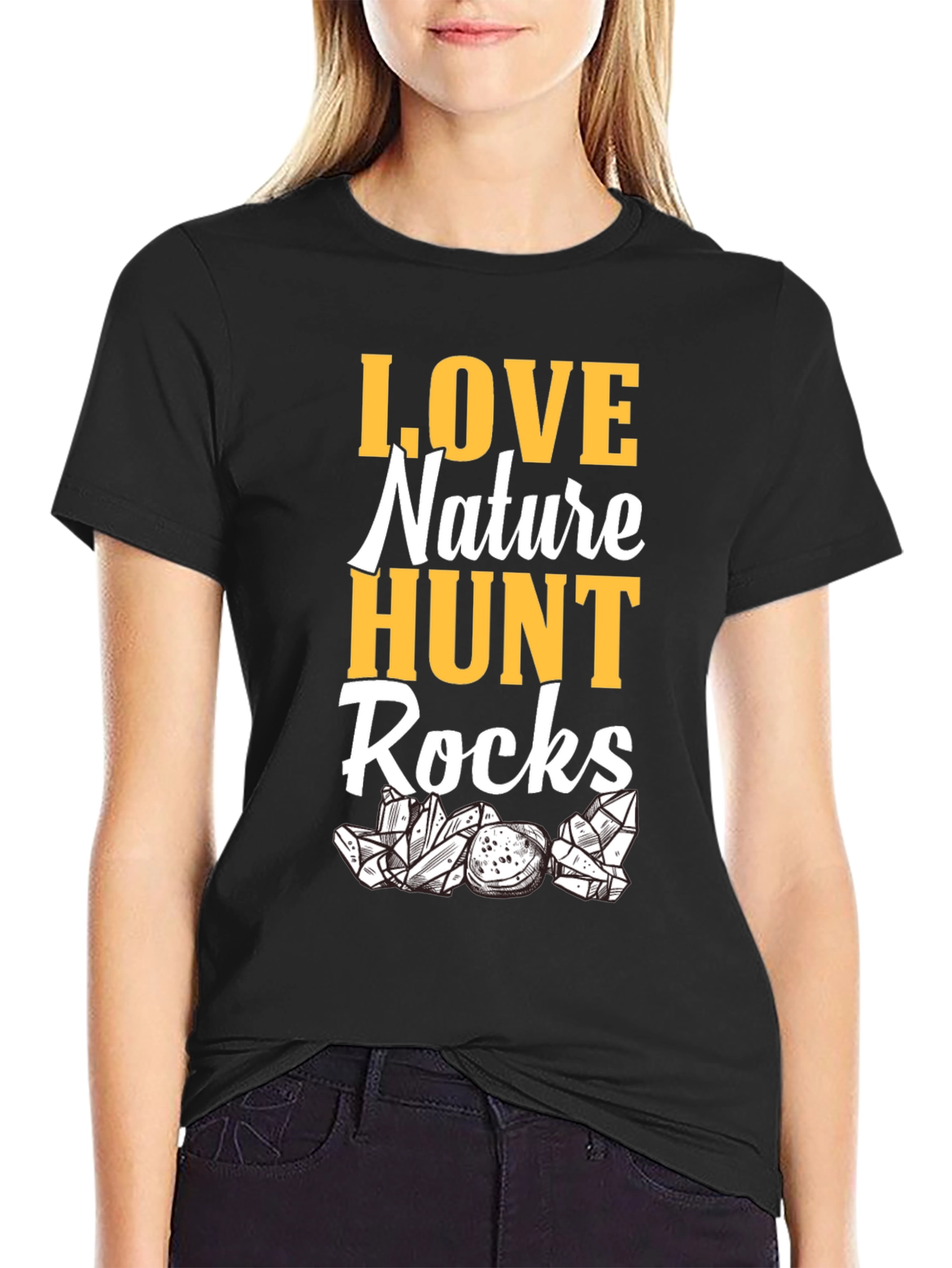 Nature Lovers Graphic T-Shirt: Hunt Rocks Design