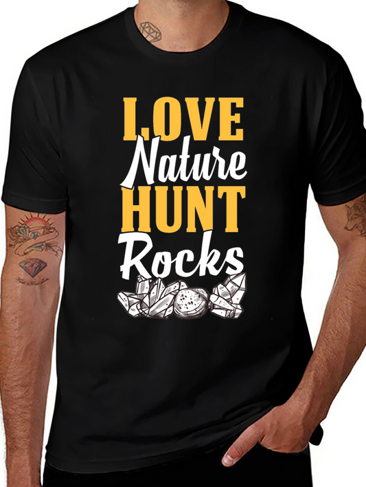 Nature Lovers Graphic T-Shirt: Hunt Rocks Design