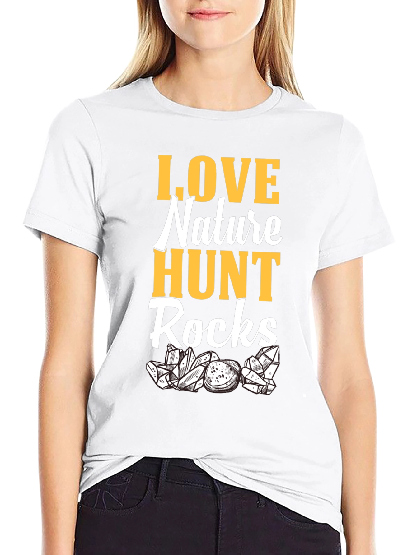 Nature Lovers Graphic T-Shirt: Hunt Rocks Design