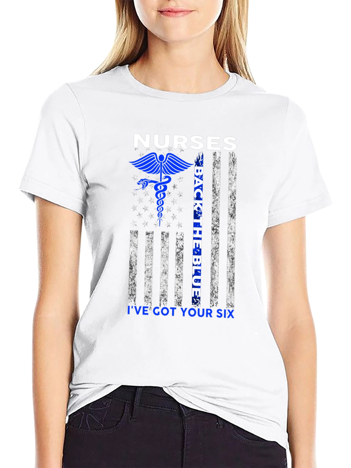 Nurses Back the Blue Graphic Tee