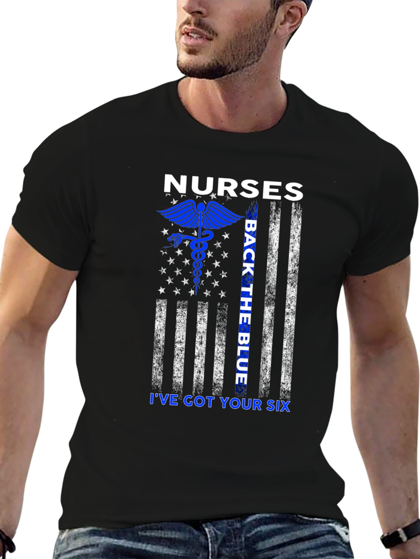 Nurses Back the Blue Graphic Tee