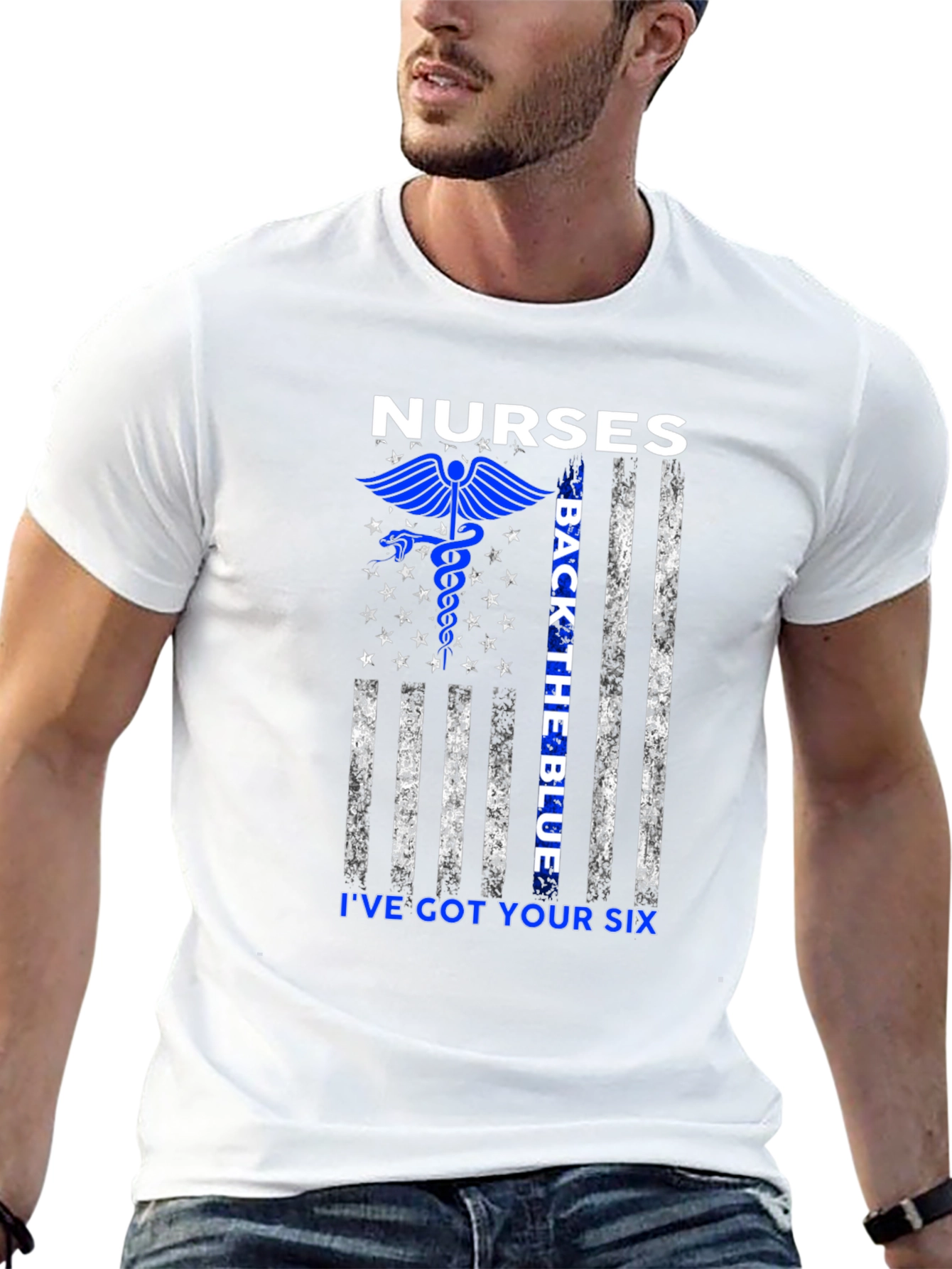 Nurses Back the Blue Graphic Tee