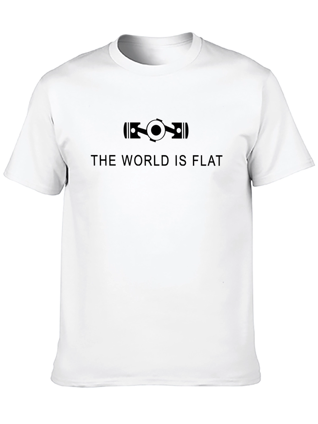 The World is Flat Engine T-Shirt - Black