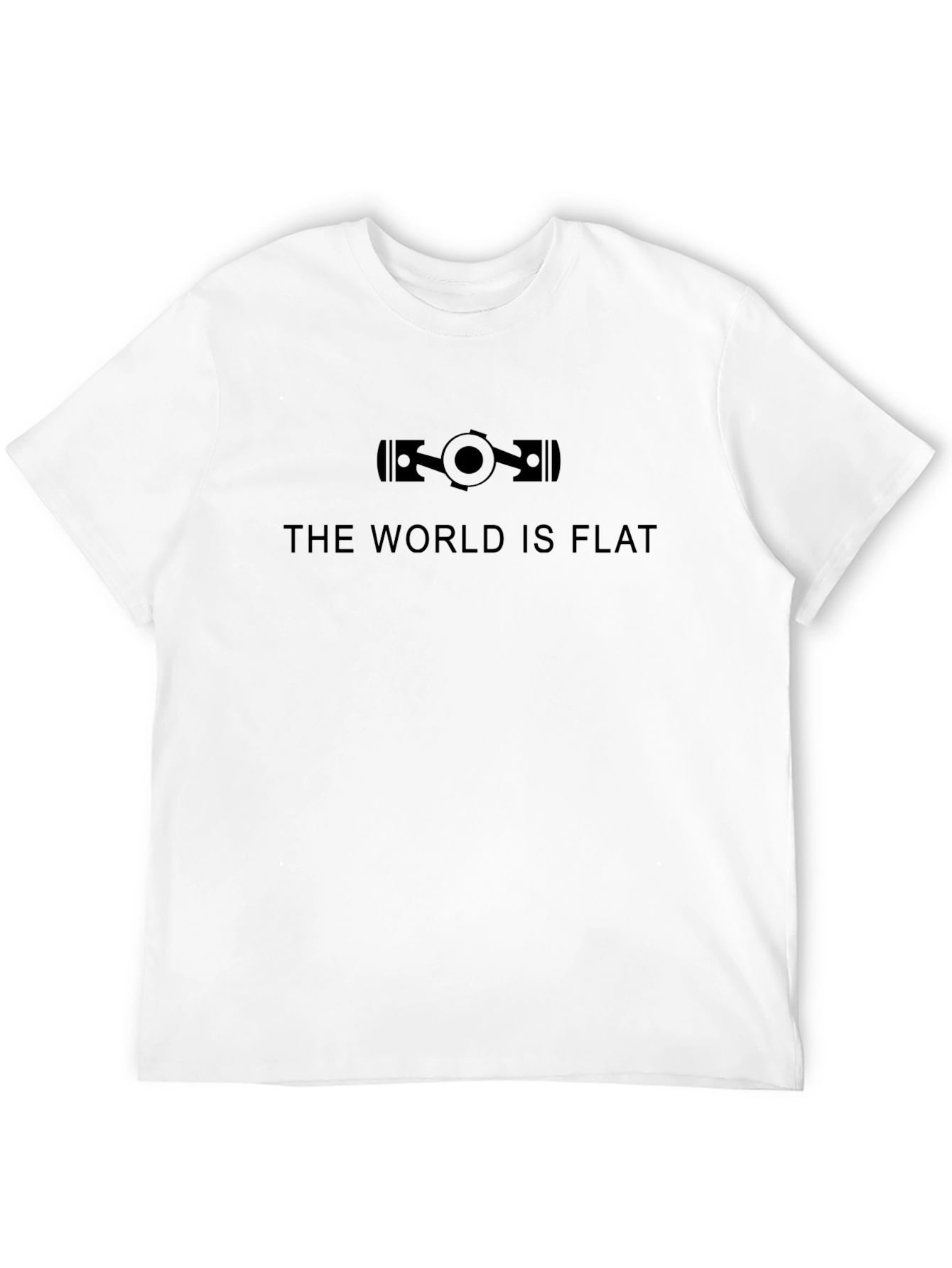 The World is Flat Engine T-Shirt - Black