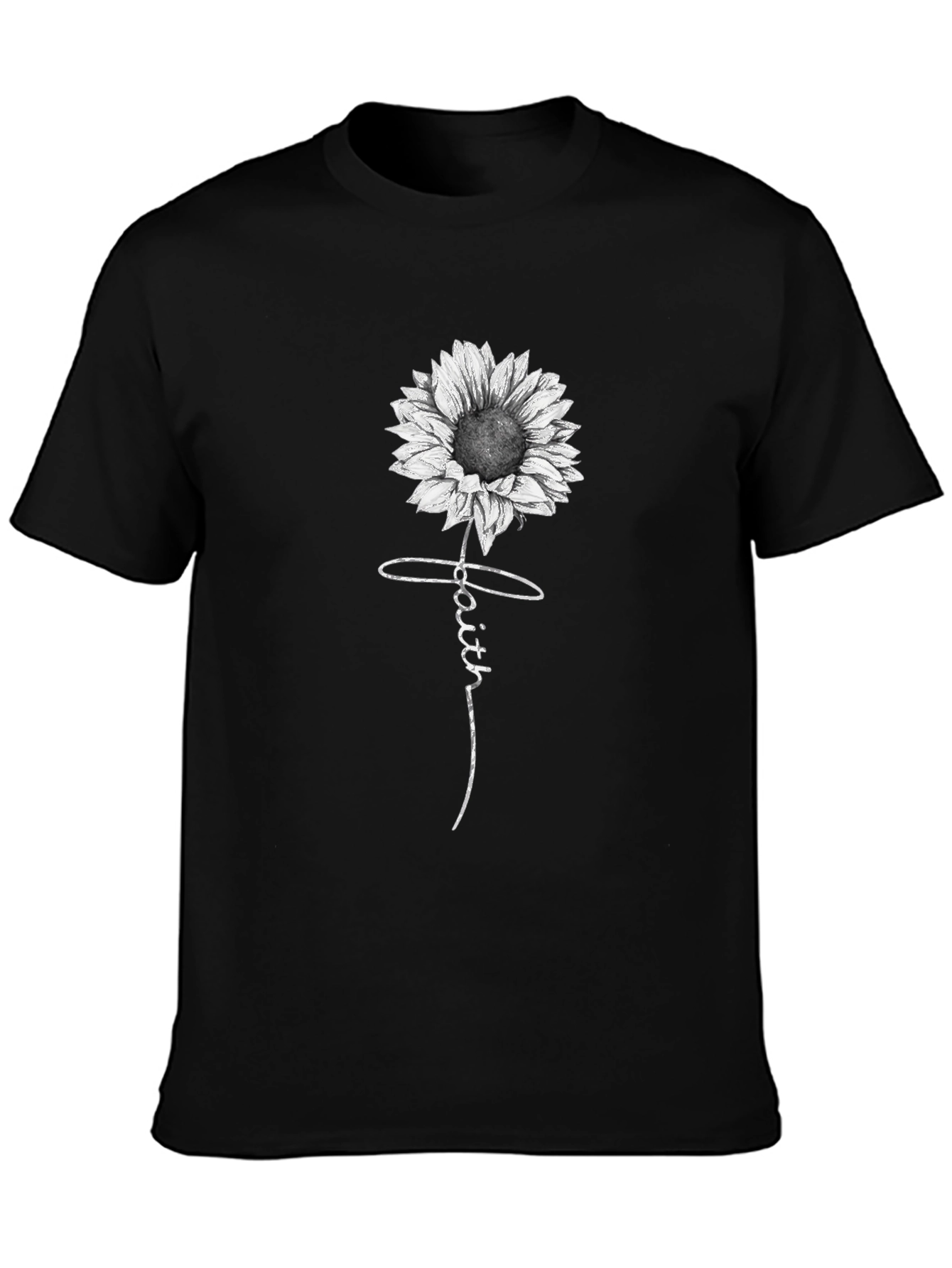 Faith Sunflower Black T-Shirt