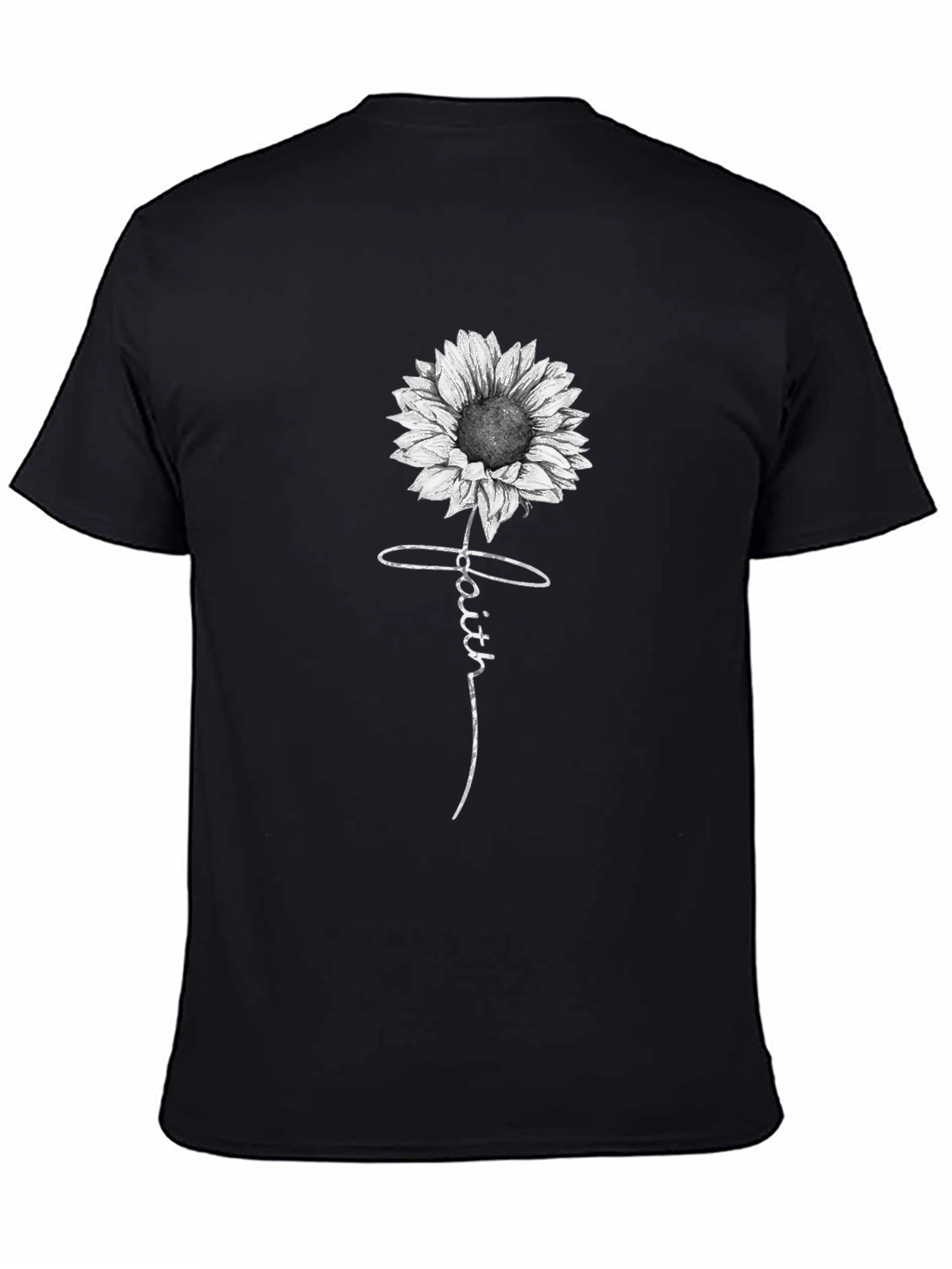 Faith Sunflower Black T-Shirt